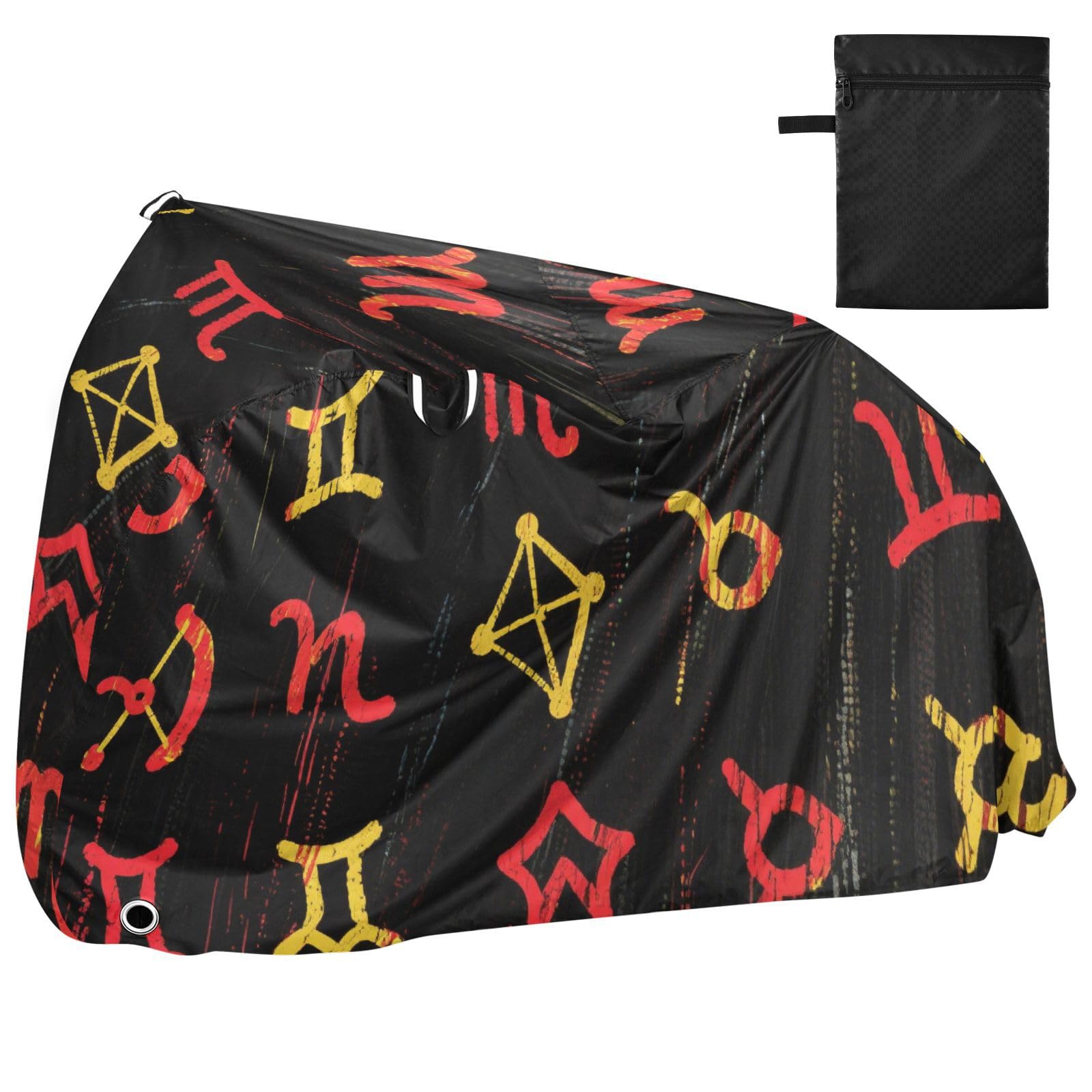 Housse de vélo imperméable avec trous de verrouillage pour intérieur et extérieur - Compatible avec la plupart des vélos d'extérieur - Rouge/noir