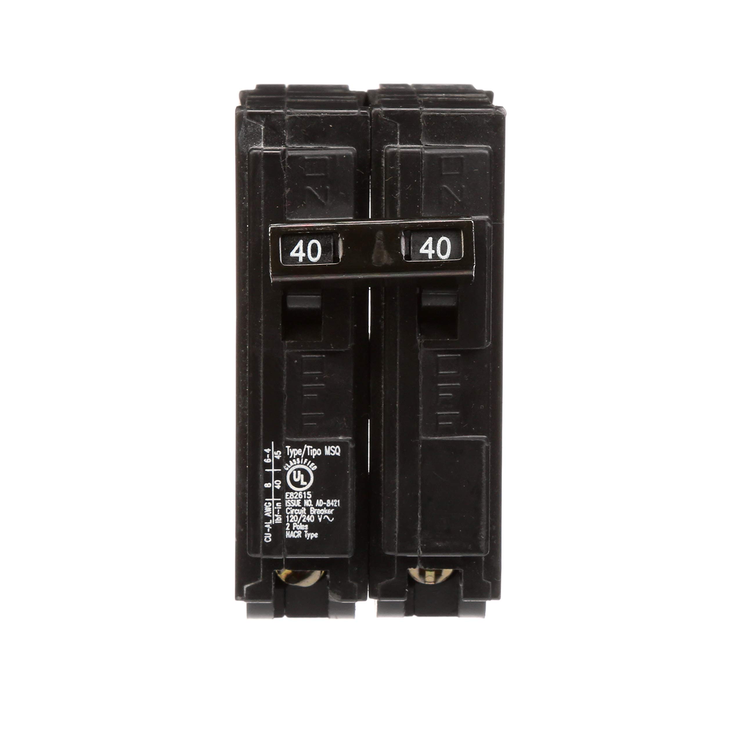 Murray MQ240 Type Msq Circuit Breaker, 120/240 Vac, 40 A, 2 P, 10 Ka