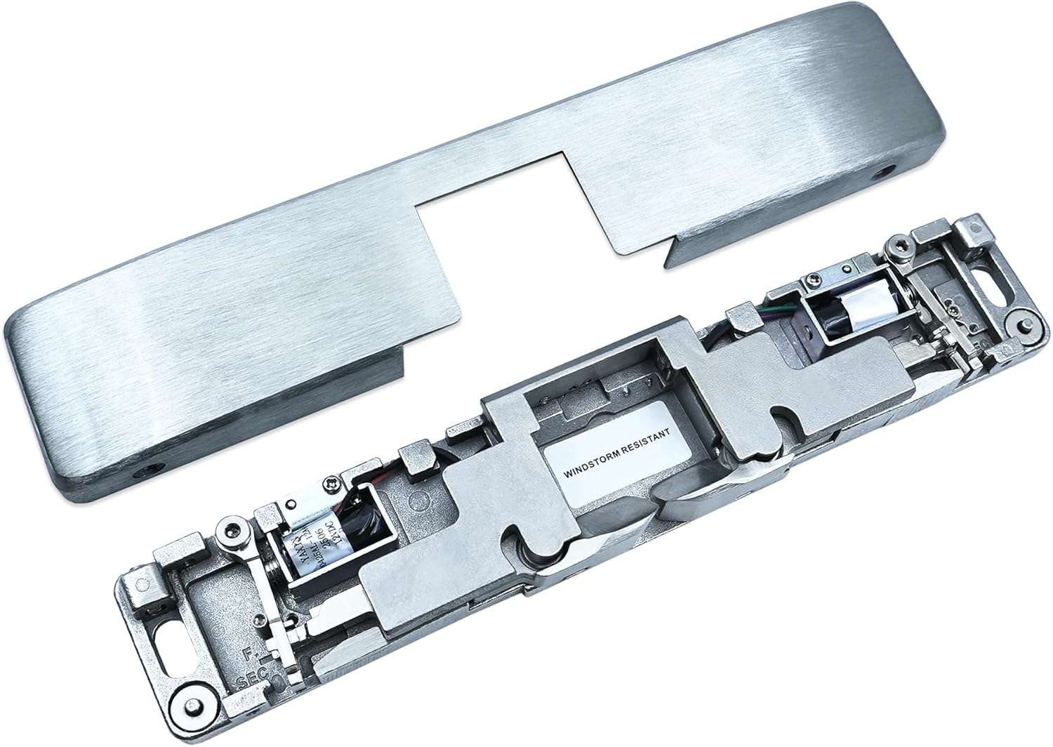 9600 Electric Door Strike – Windstorm Resistant Surface Mounted Lock, Satin Stainless Steel, 12/24VDC, Compatible with HES 9600