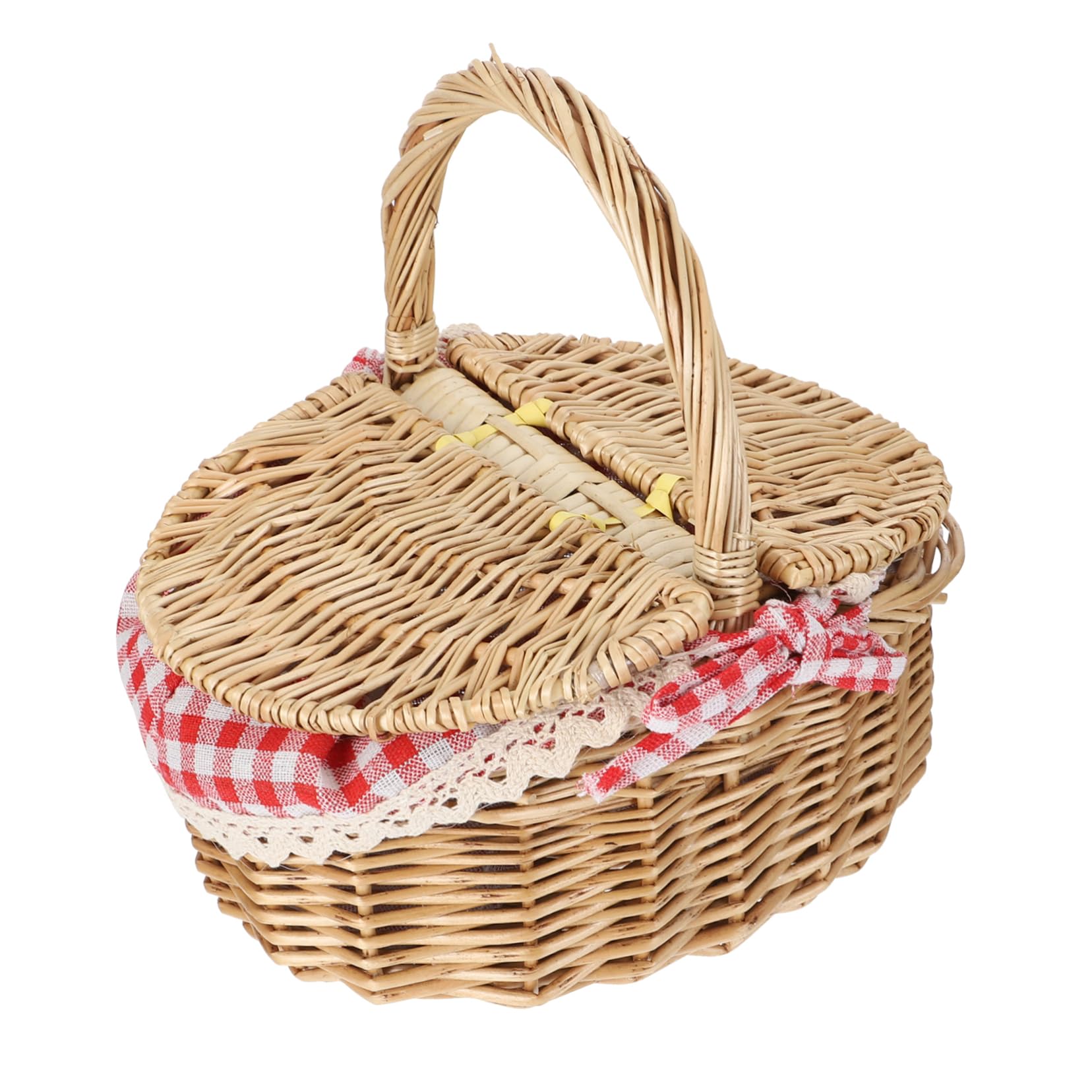 OUNONA Cestino Di Vimini Multiuso Con Manico Cestino Da Picnic 10. 2 Vimini Con Cesto Picnic Vuoto Rivestibile