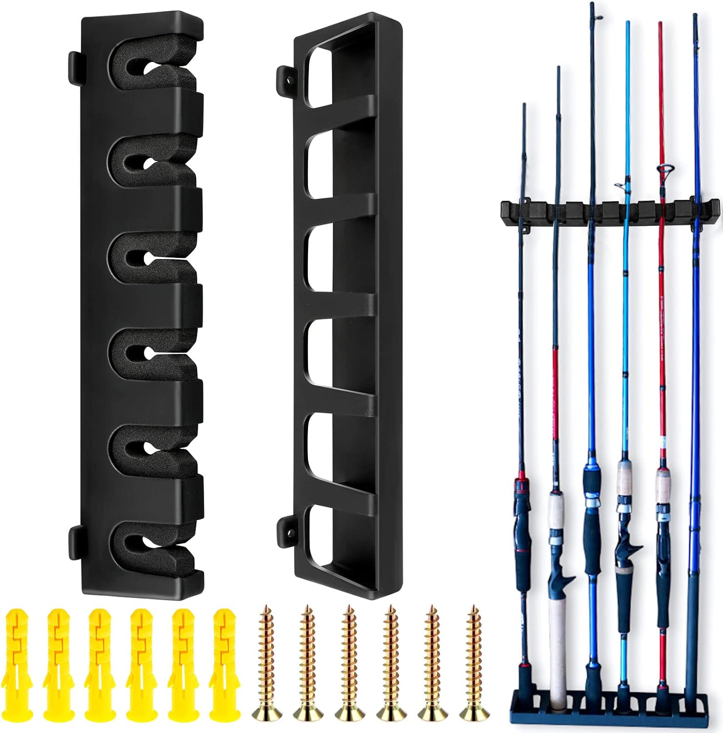 1Pack Fishing Pole Holder, Fit 6 Rods With The Reels Attached, Easy To