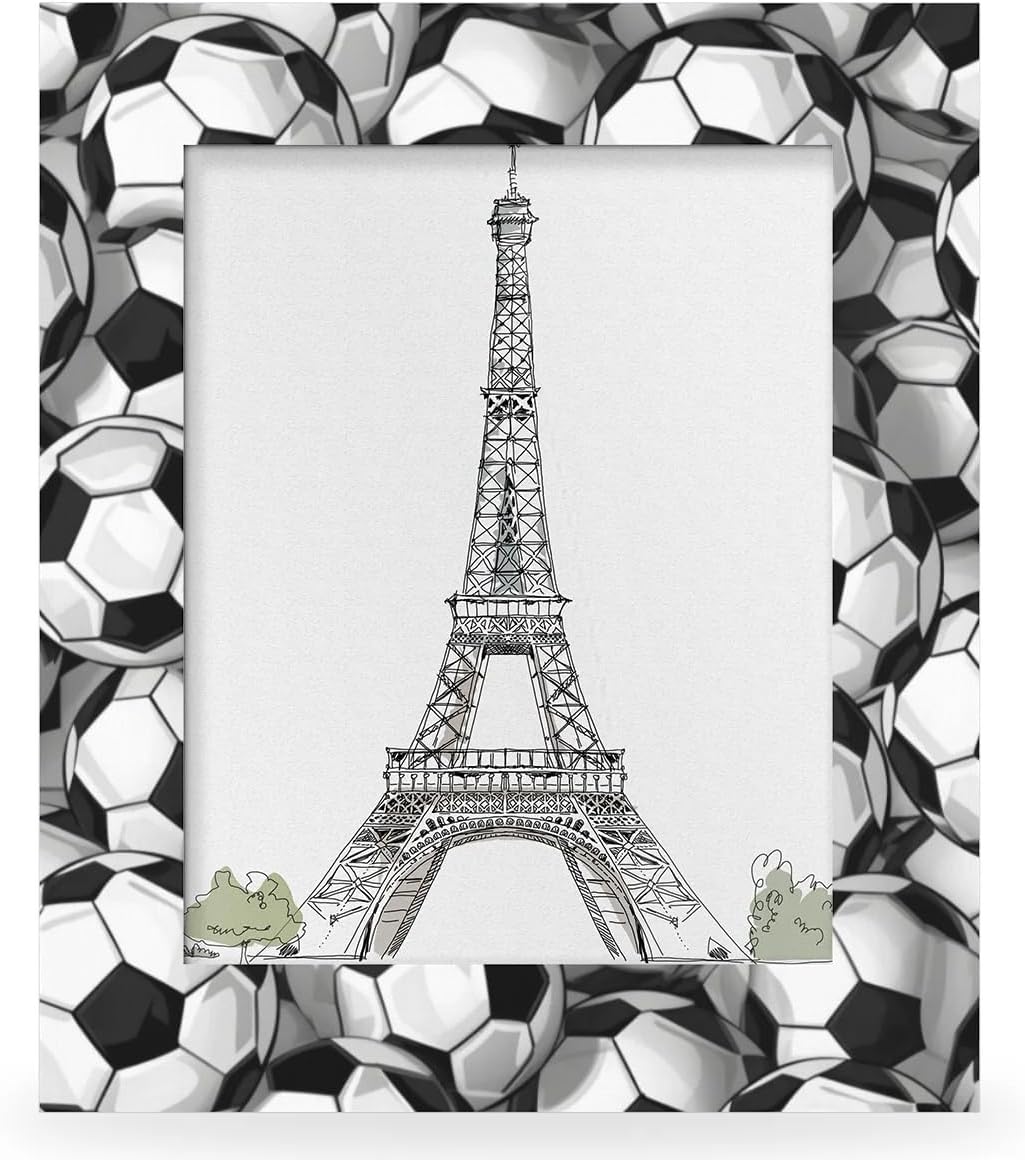 Soccer Balls 8x10 Picture Frame, Photo Frame 8x10 for Wall Hanging and Tabletop Display, Photo Picture Frame for Vertical or Horizontal Display
