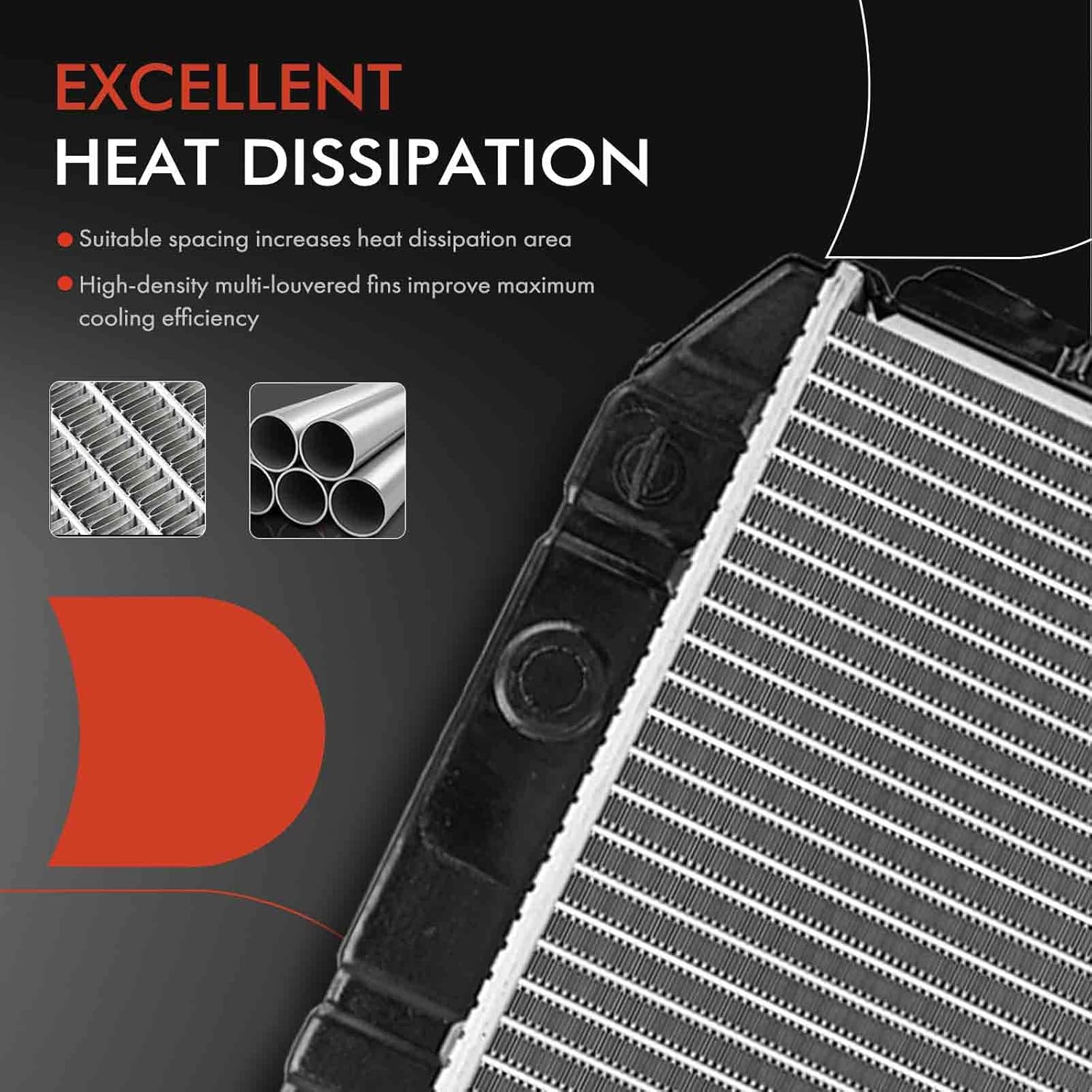 A-Premium Engine Coolant Radiator Without Transmission Oil Cooler Compatible with Dodge Ram 1500 2500 3500 Van 1999-2003, B150 B250 B350 1994, B1500 B2500 B3500 1995-1998, Automatic Transmission