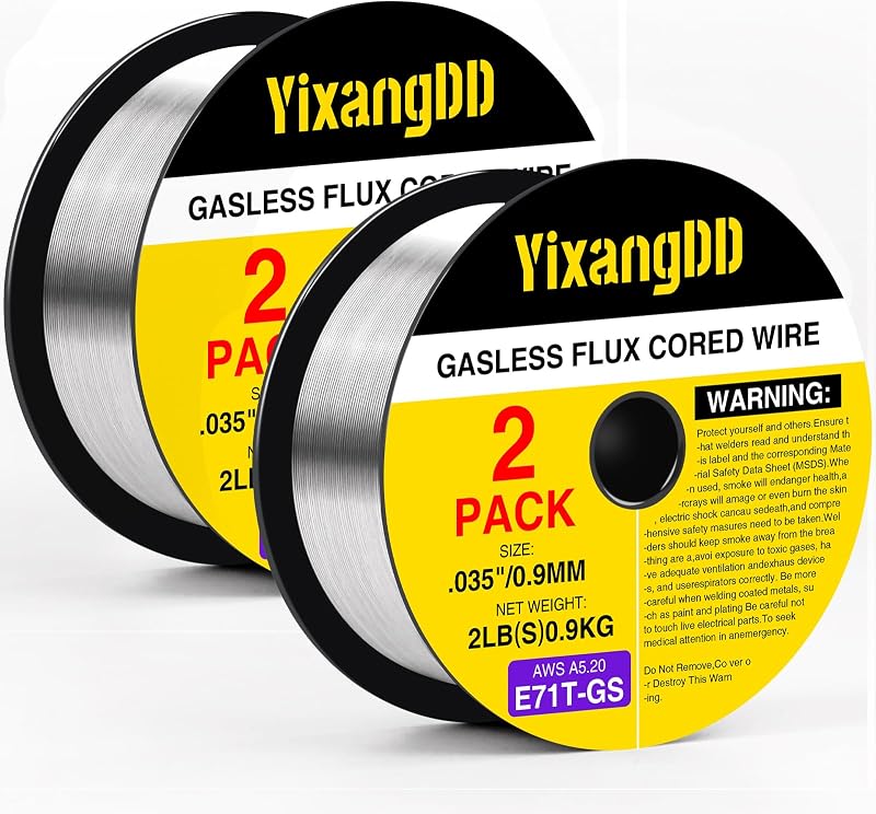 2 Pack 035 Flux Core Welding Wire, E71T-GS Mig Welding Wire | Gasless Mild Carbon Steel Mig Welding Wire, 2 Lb Flux Core Wire Compatible with Most Welder