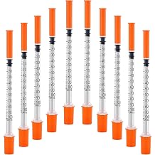 100PACK 1CC Syringes with 30G 1/2" 13mm Needle, Lab Supplies Individually Wrapped 1CC 30G 1/2"-100PACK