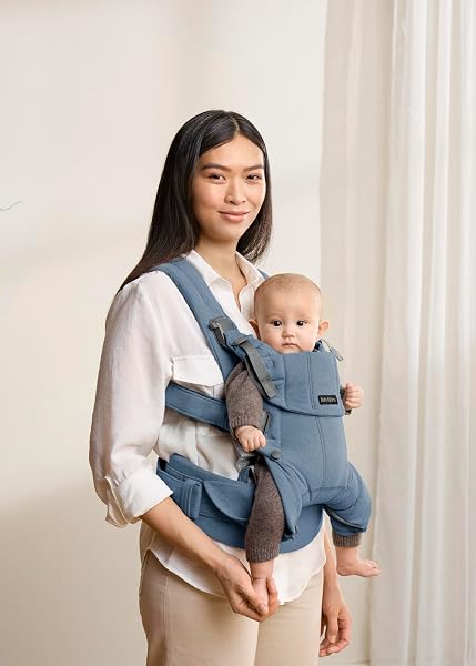 BabyBjörn Porte-bébé Harmony, Tissé chiné, Bleu - 2
