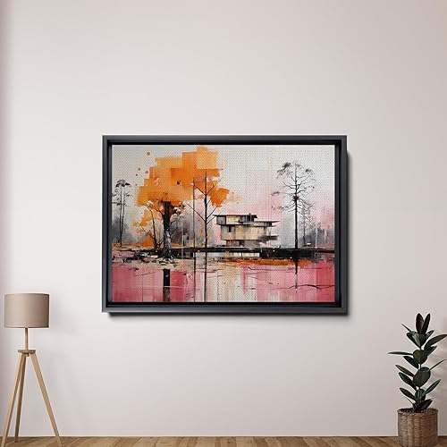 Miniatura 2 de Vibrante Pintura Abstracta, Impresión de Arte de Pared Abstracto en Naranja y Rosa Intenso, Canvas Prints, Wall Decor