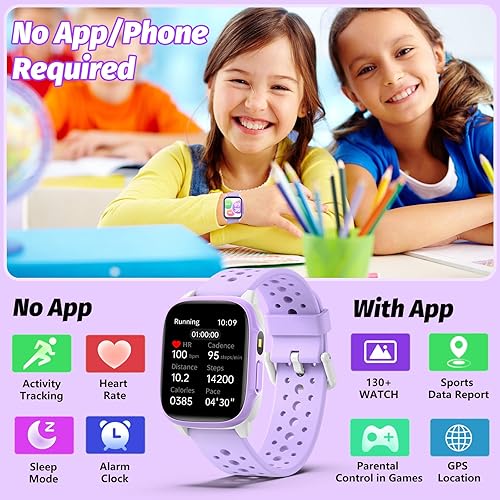 Miniatura 8 de Reloj para Niños con 140 Modos Deportivos, Rastreador de Fitness para Niños de 1.5", Reloj Inteligente para Niñas, No Requiere APPTeléfono, Monitor