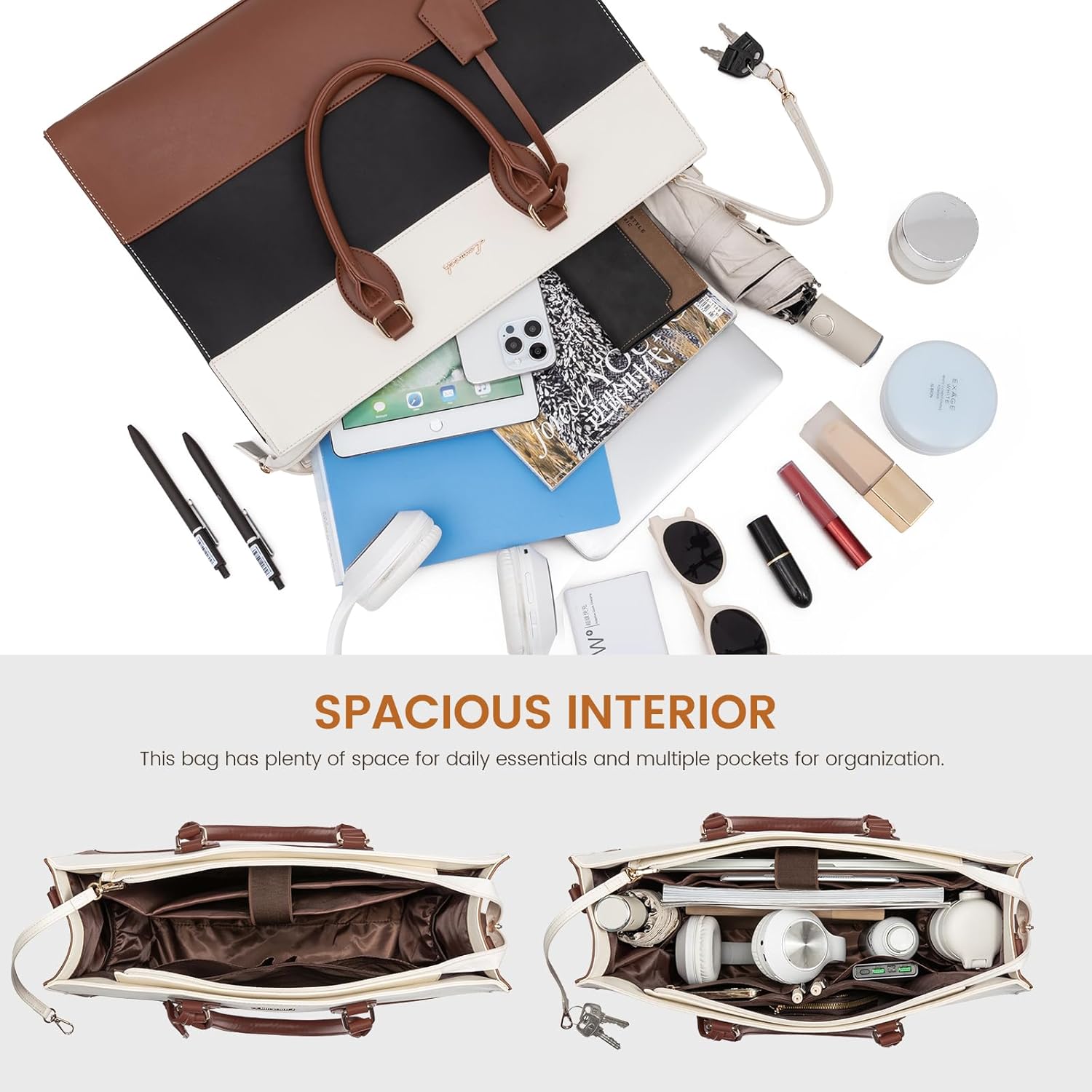 LOVEVOOK Laptop Tote Bag for Women, Work Totes Business Office Computer Briefcase with Clutch Purse - Image 4