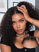 Vista 10 de Peluca de cabello humano con resalte rubio, fácil de usar y sin pegamento, rizada, de 16 pulgadas, pre-depilada, 4/27 onda de agua, sin pegamento