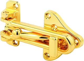 Defender Security U 11315 Swing Bar Door Guard with High Security Auxiliary Lock, Brass Finish, 1-Pack, Single Pack