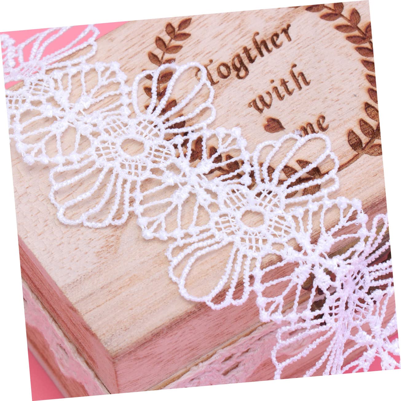STOBOK 3piezas Cinta De Encaje Hueco Decorativa De Yardas Para Manualidades Bordado Elegante Para Ropa Vestidos y Decoración De Eventos