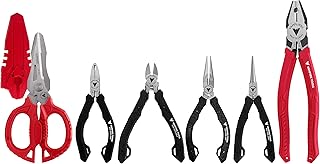 Vampliers VT-001-S6D: 8-Inch Linesman Pliers + Super Combo Scissors + 5-Inch Mini Pliers + 5-Inch Mini Nippers + 5-Inch Long Nose Pliers + 5-Inch Needle Nose Pliers Bundle (Made in Japan)