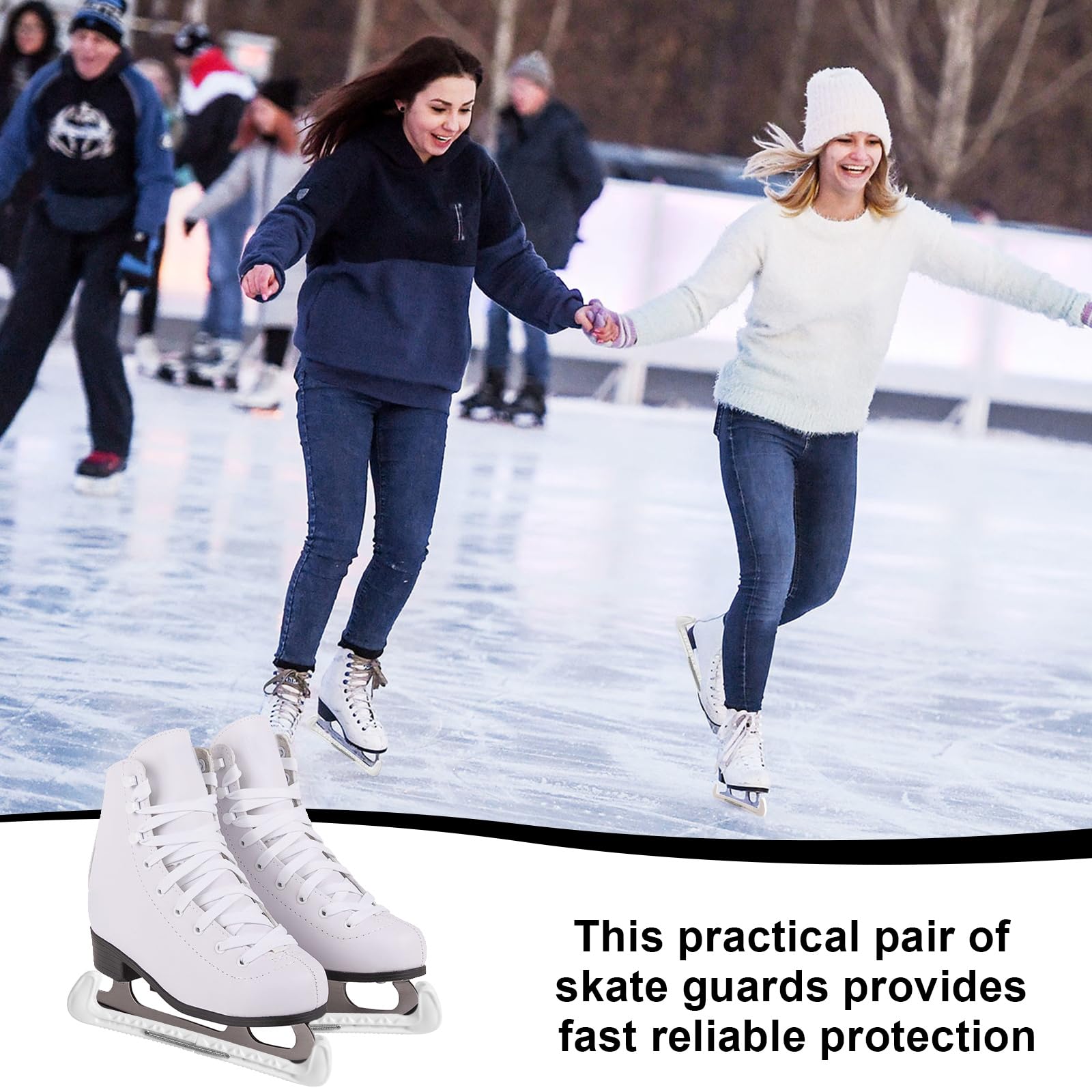 DELAESI Pulitori per pattinaggio sul ghiaccio, protezioni per pattini regolabili, protezione per pattinaggio artistico con salto, accessori per pattinaggio artistico per pattinaggio da hockey