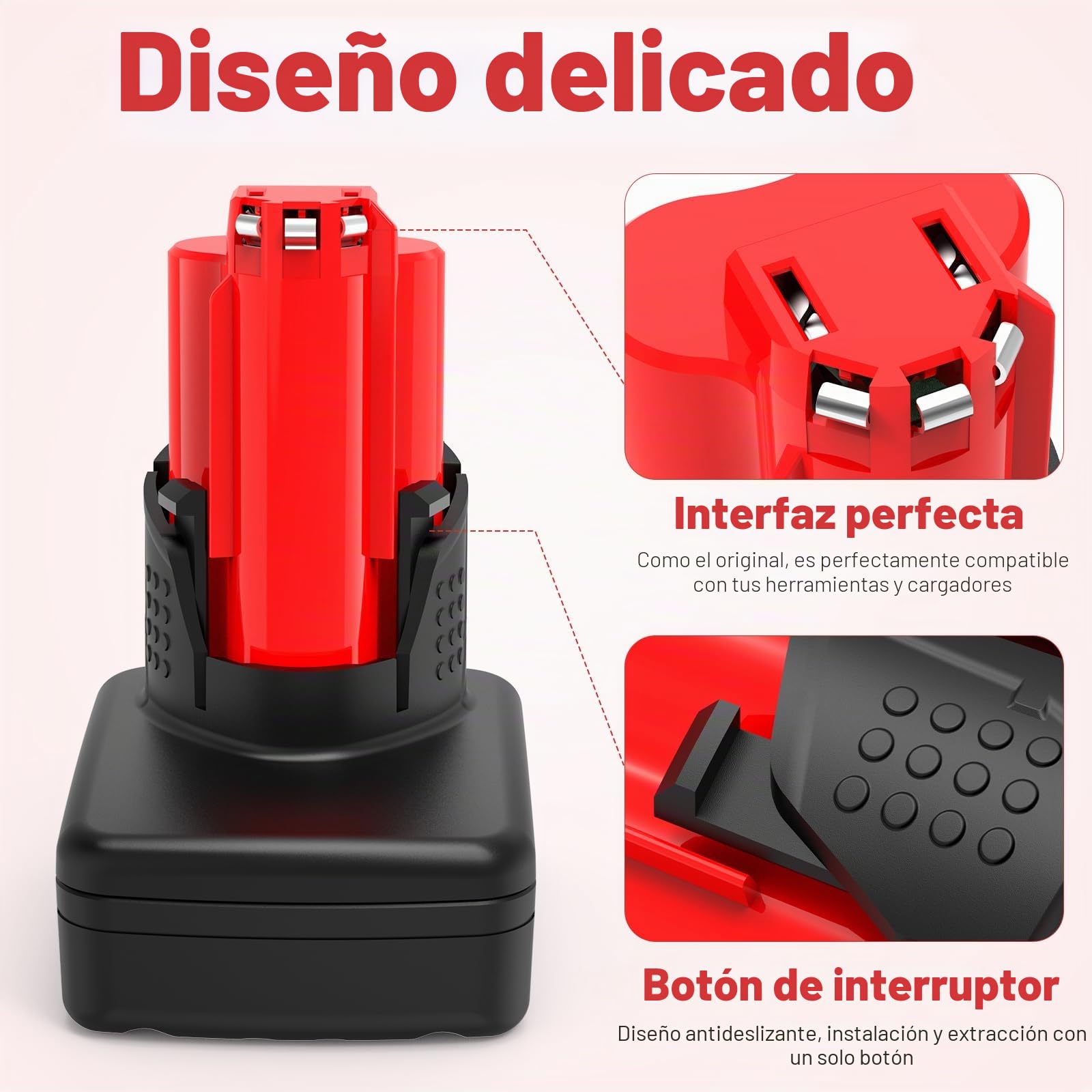 ASUNCELL 2 baterías de iones de litio de 12 V 8 Ah compatibles con Milwaukee M12B 48-11-2411 48-11-2420 48-11-2401 48-11-2402 48-11-2401 batería de repuesto para Milwaukee 12 V M12