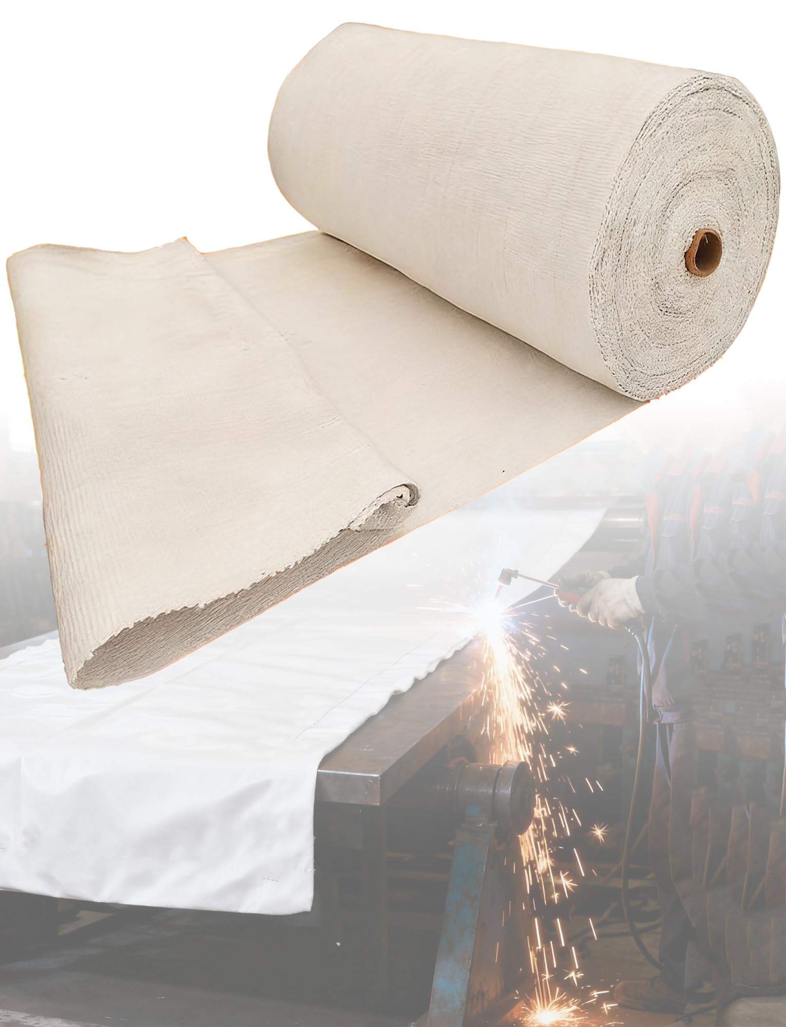 Couverture de soudure en fibre de céramique – Tapis isolant résistant à la chaleur 1260 °C pour une protection ignifuge et une sécurité d'obturation