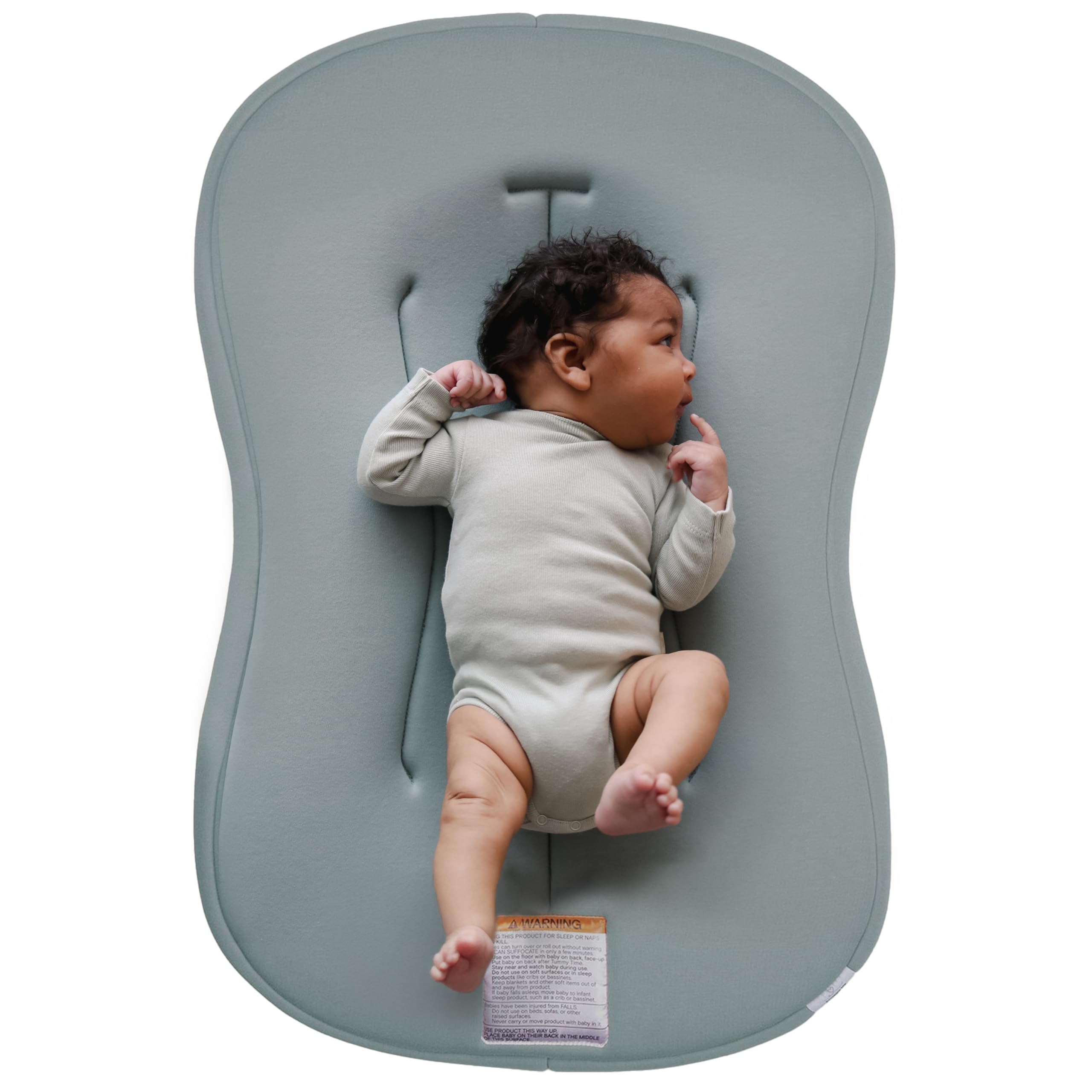 Tumbona para bebé Snuggle Me Curve de 0 a 6 meses, algodón orgánico premium con núcleo de espuma, funda lavable a máquina, suave y transpirable, con bolsa de viaje, 76,2 cm x 50,8 cm x 48,2 cm, color pizarra