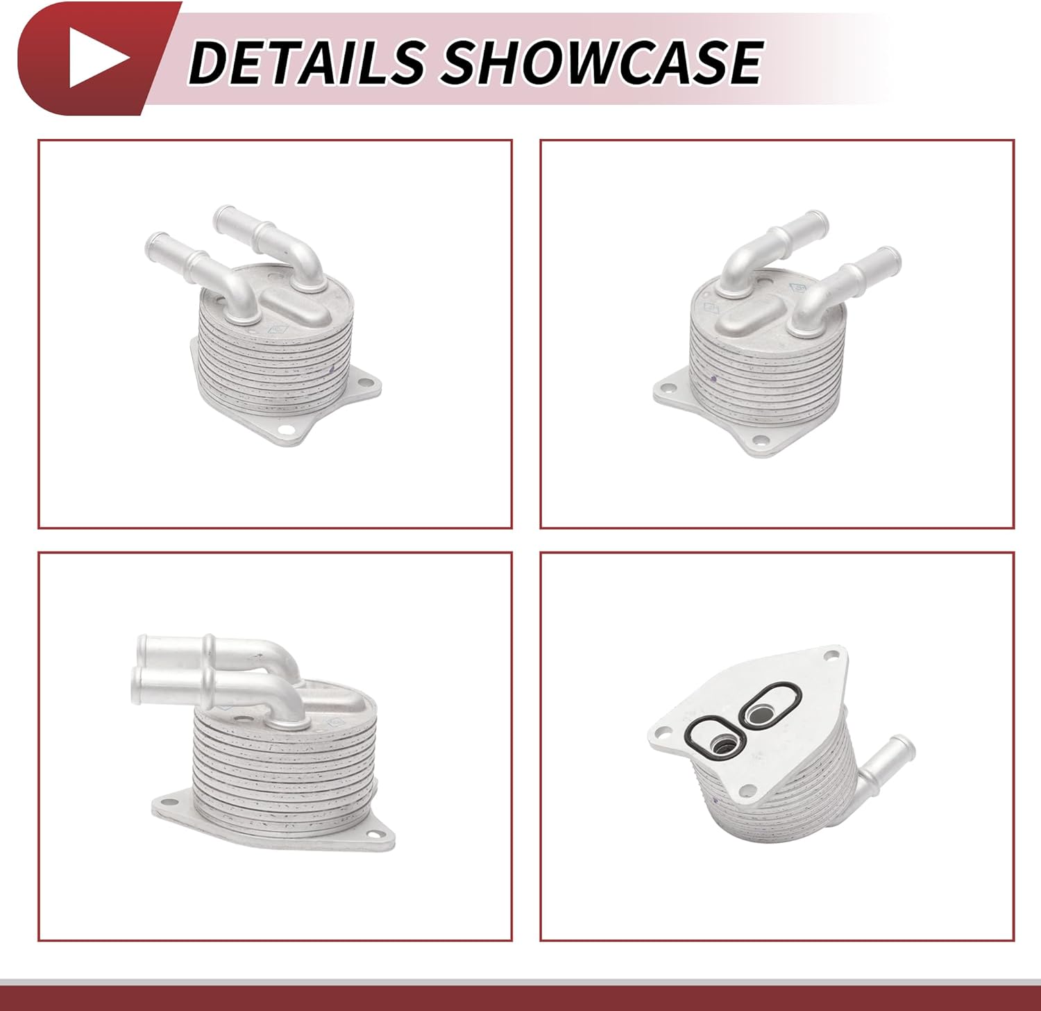 Engine Oil Cooler for Peugeot 4008 2019-2022 Transmission Oil Cooler Trans Cooler with O-ring Seals No.9827747580 Aluminum Alloy Silver Tone 1 Set Car