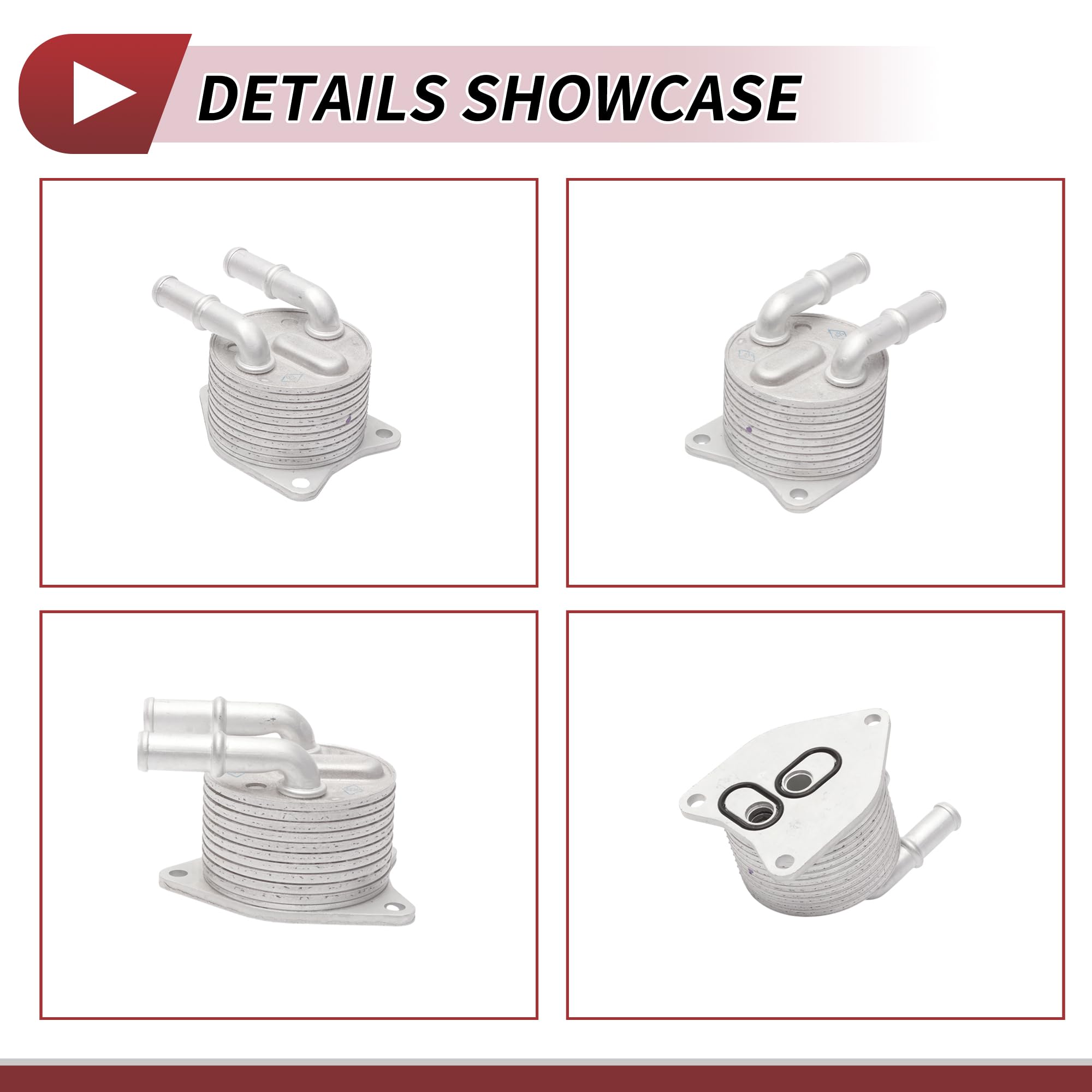 Refroidisseur D’huile Moteur Pour Peugeot 4008 2019-2022 Refroidisseur D’huile Transmission Trans Cooler Joints Toriques No.9827747580 Alliage aluminium Ton Argenté 1 Set Voiture