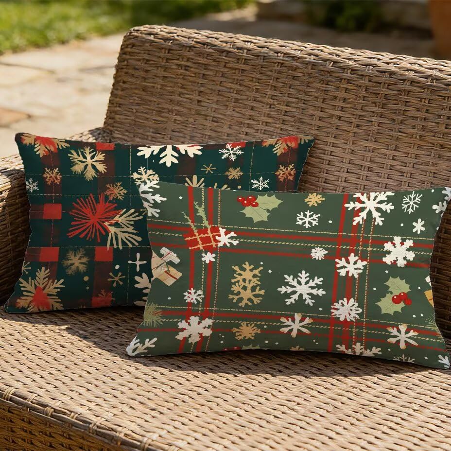 Housse de coussin de jardin de qualité supérieure aspect lin 70x90 - 2