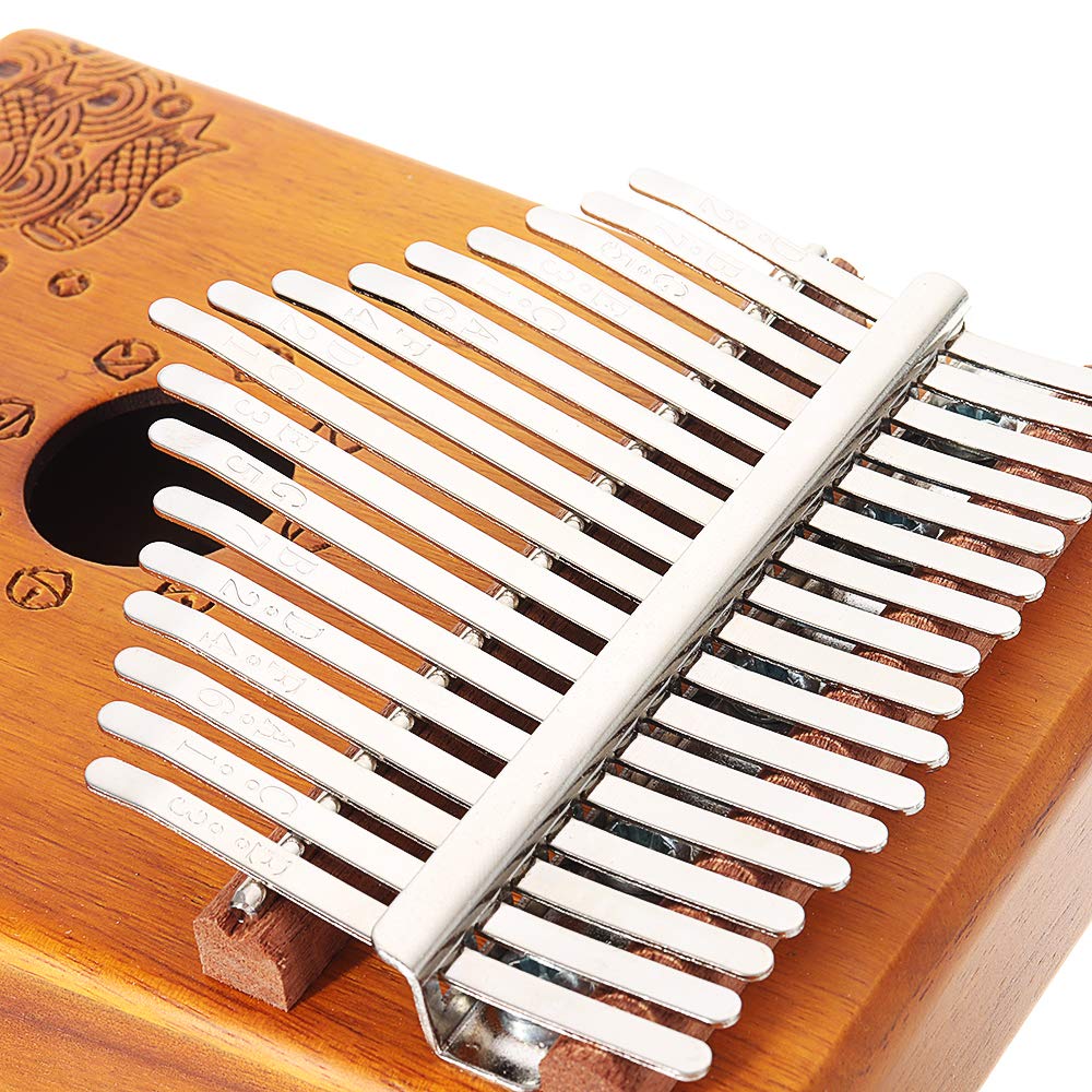 VIDOO Percussion de doigt 17 touches Acacia Kalimbas pour piano avec marteau de réglage - sans micro