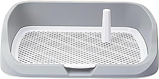 柱格子スタイル取り外し可能なフェンス付き犬用トイレ (グレー)