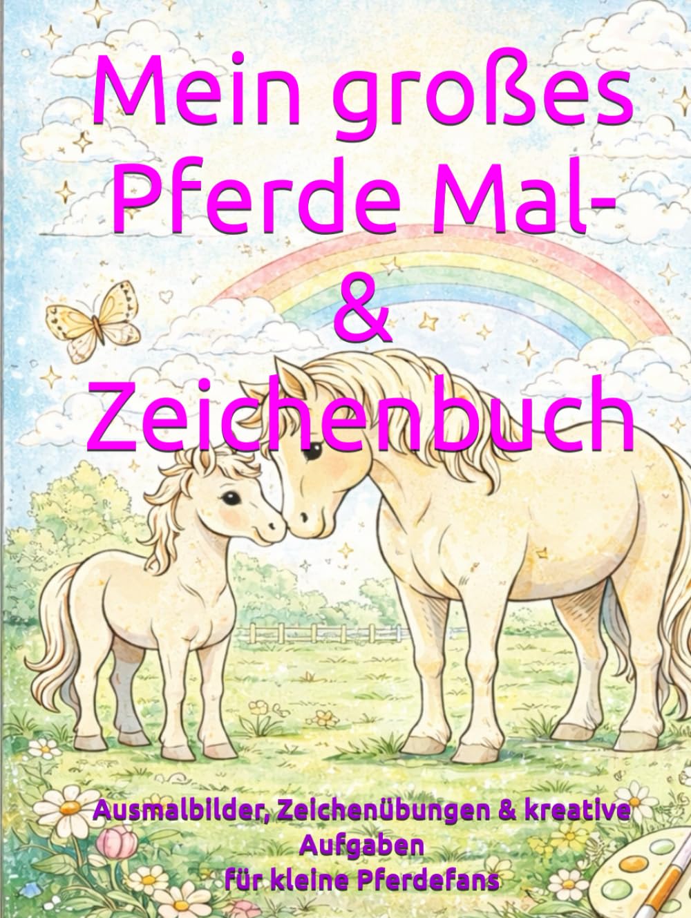 Mein großes Pferde Mal- & Zeichenbuch: Ausmalbilder, Zeichenübungen & kreative Aufgaben für kleine Pferdefans