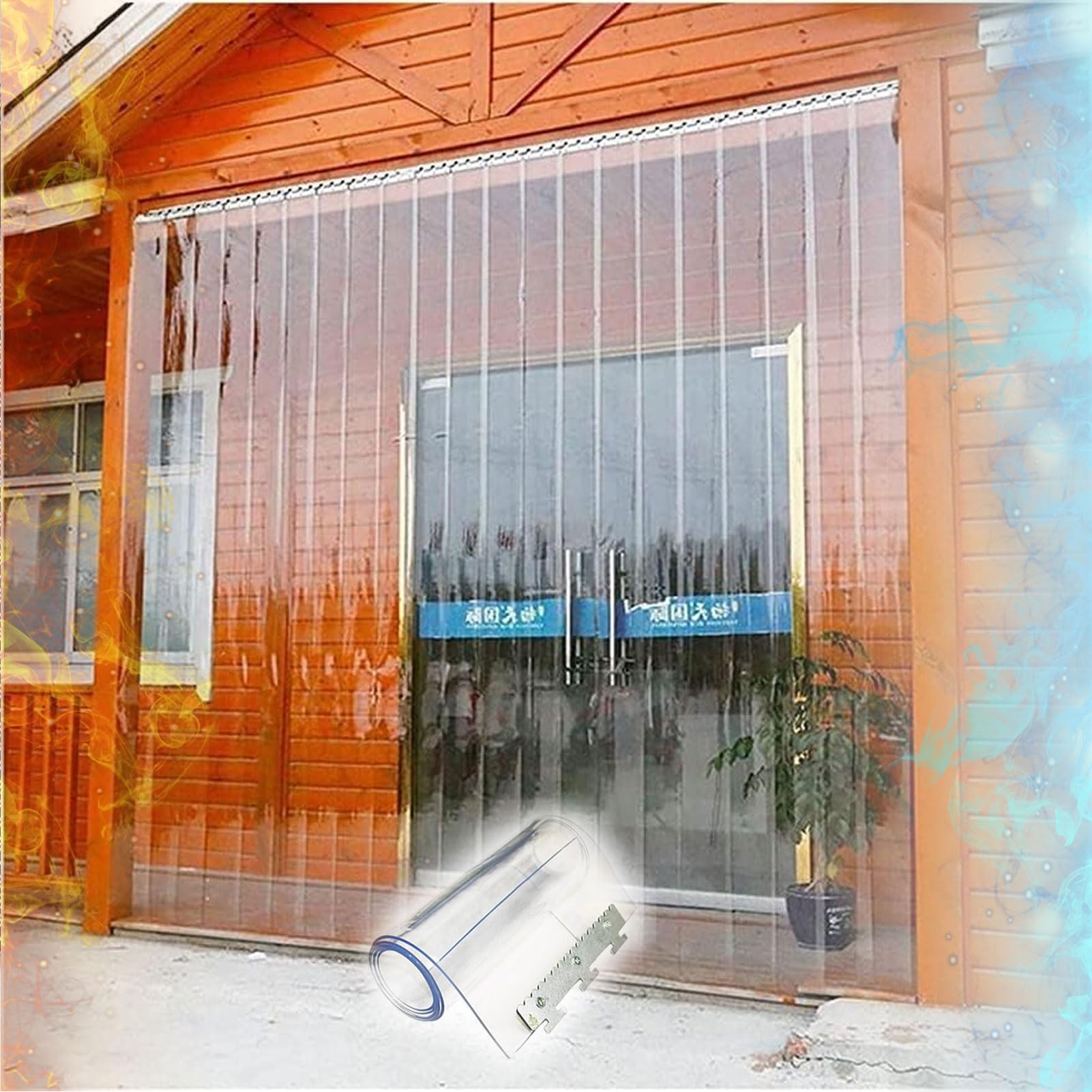 Taśma PVC ain przemysłowa łatwa instalacja do magazynów fabryk gazu rynki 1,6 mm grubości Rozmiar: wys.: 222 x szer.: 120 cm