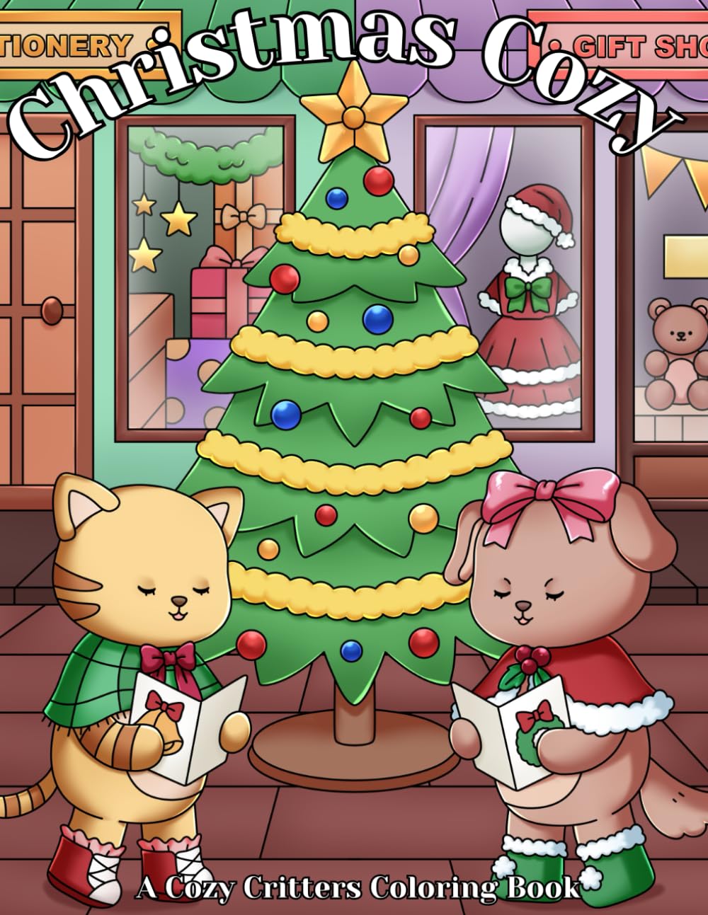 Cozy Critters: Christmas Cozy: A Christmas Coloring Book for Adults and Teens Featuring Adorable Animal Characters Enjoying the Cozy Holiday Season