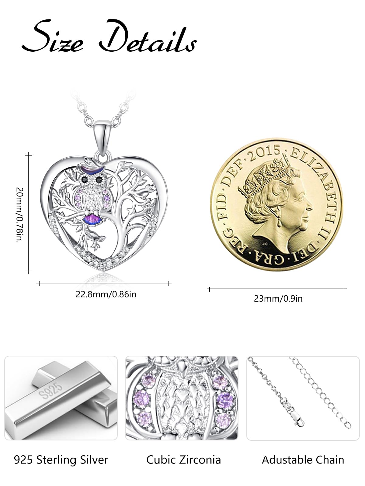 KINGWHYTE Baum des Lebens Frauen Halskette 925 Sterling Silber Familie Baum des Lebens Anhänger für Frauen Mama Freundin Frau