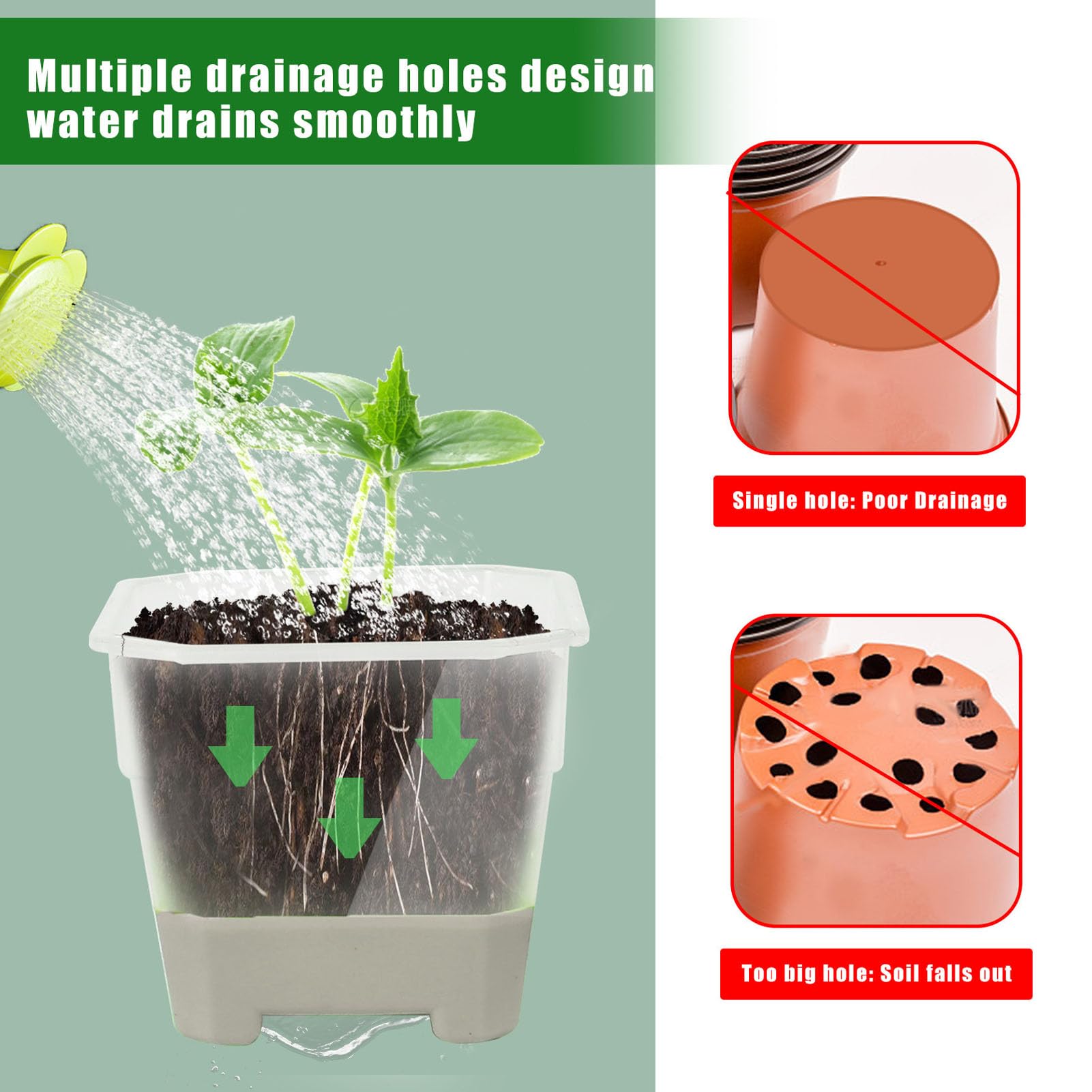 20 Stück C NursePots mit Reced Sile Base, Reu Blumensamen-Pflanzgefäße für den Innen- und Außenbereich, Gartenarbeit – Graue Pflanzenbehälter