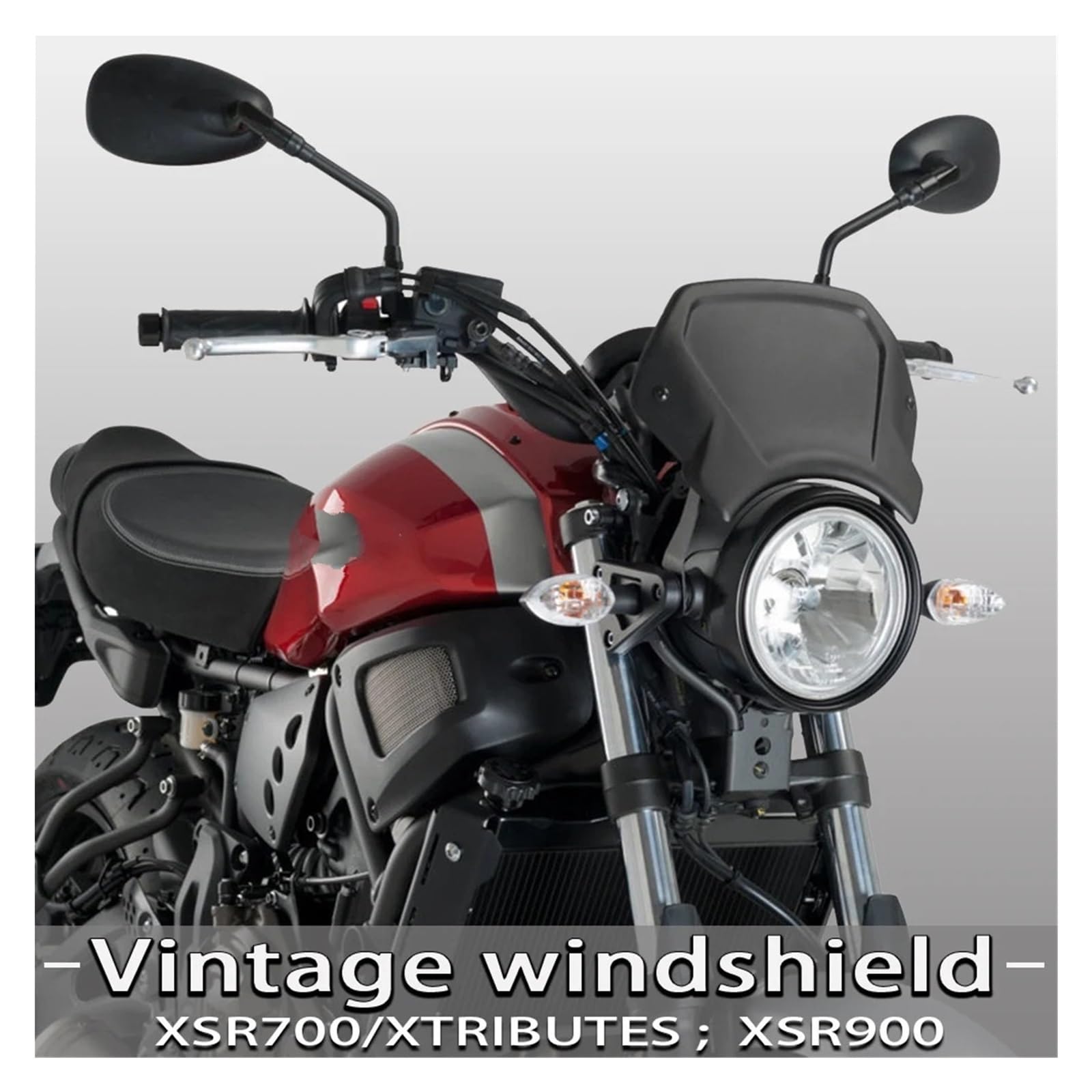 powietrzadeflektor Przednia Płyta Motocyklowa Vintage Deflektor Szyby Przedniej Do YAMAHA XSR700 2016-2022 XSR 700 XTRIBUTE 19-21 XSR900 16-21 Przednia szyba motocyklowa(Carbon XSR700)