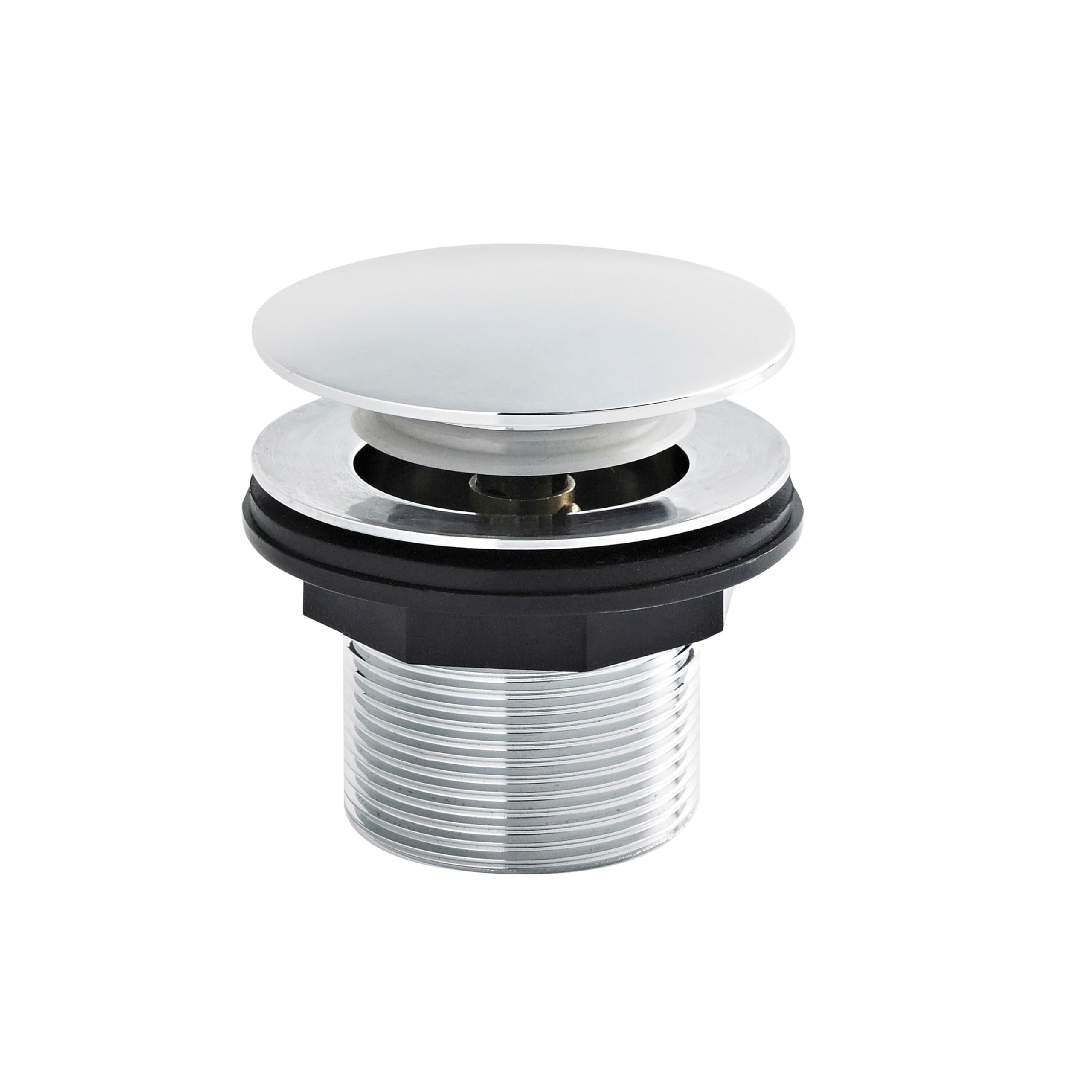 Balterley Unisex Silver Bath Push Button Waste No Overflow For Baths Up To 25Mm Thick - Chrome In