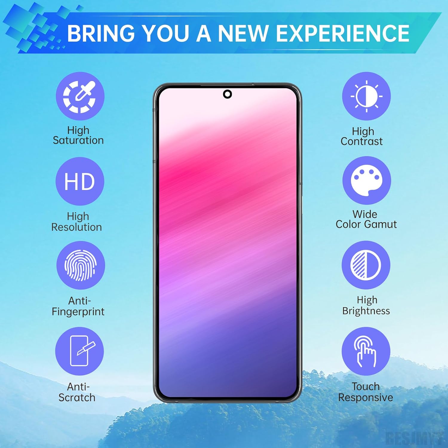 for Samsung Galaxy A53 5G Screen Replacement with Frame LCD Display Touch Digitizer Full Assembly and Side Button Ear Speaker Vibration Motor Glass Repair Tools Kit SM-A536U SM-A536U1