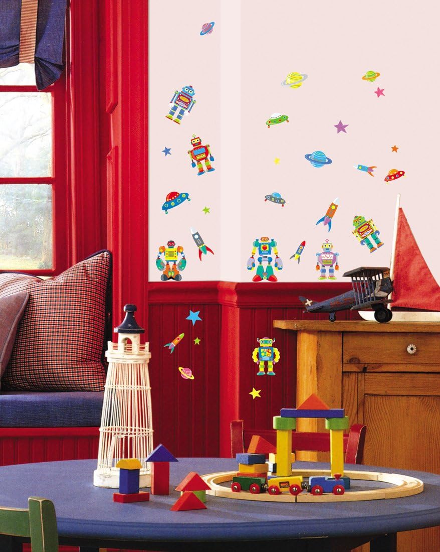 Jiniy ROBOTS Kids Wall Decals Deco Mural Sticker(BPS58065)