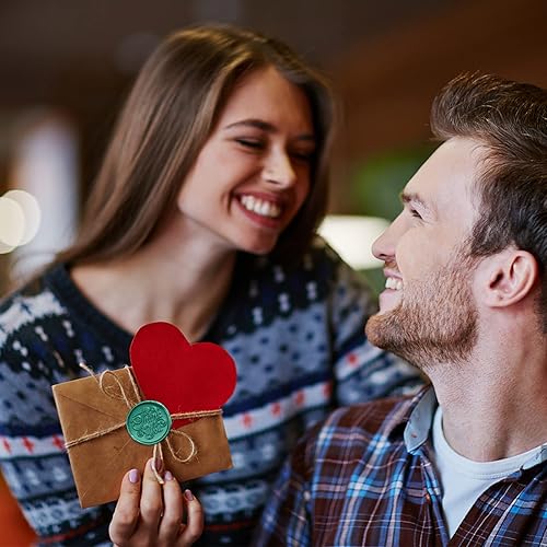 Miniatura 5 de FEPITO 300 piezas de perlas de cera octágono con 3 velas de té y 1 cuchara de fusión de cera para sellar sellos de cera (verde malaquita)