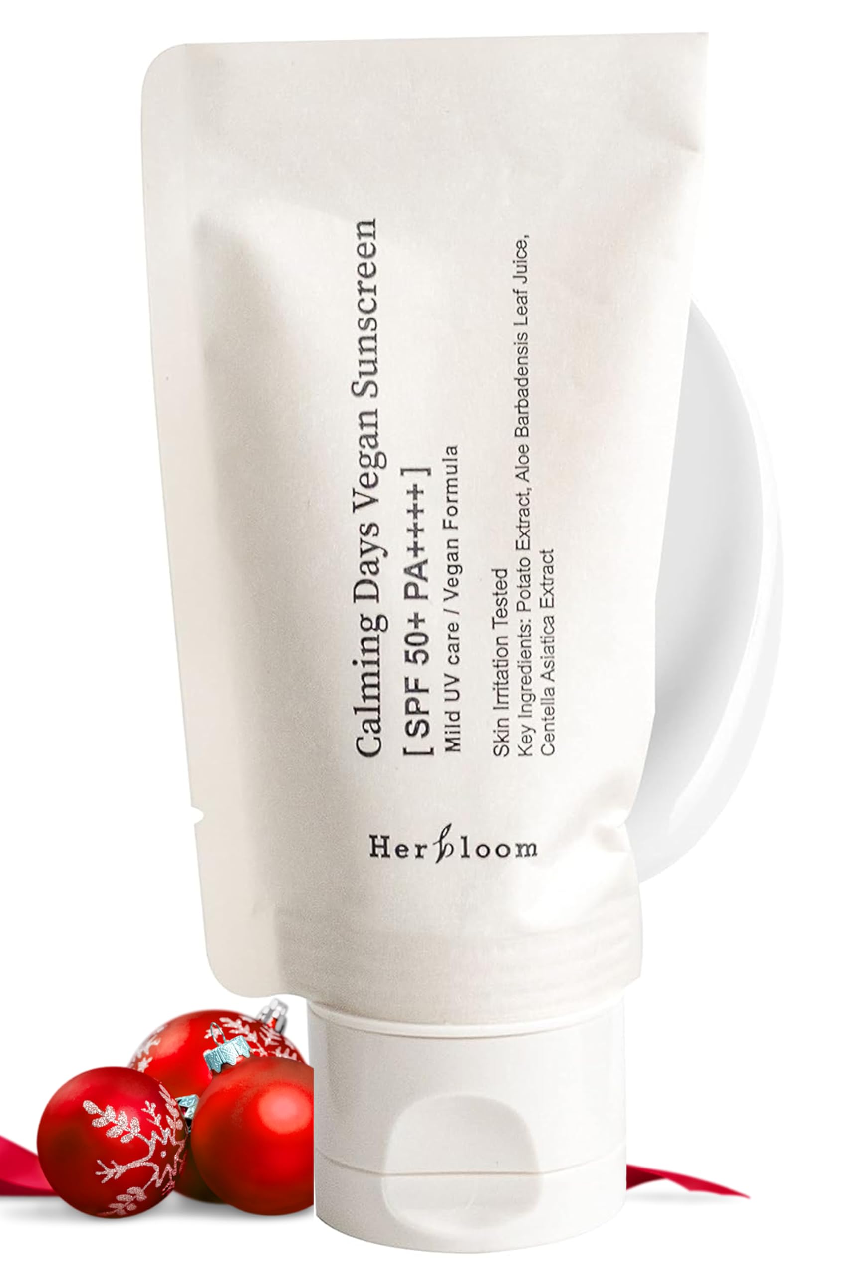 Herbloom Calming Days Vegan Sunscreen SPF 50+ PA++++ - Moisturizing and Non-Greasy Face Sun Screen - Reef-Friendly & Eco-Conscious Travel Size Sunblock w/Aloe Vera & Centella Asiatica (1.69 fl oz)