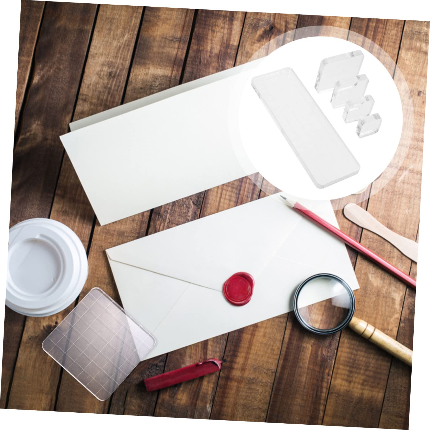 ULDIGI DIY Stamp Craft Tools 5pcs Acrylic Stamping Blocks Stamping Blocks Line Design