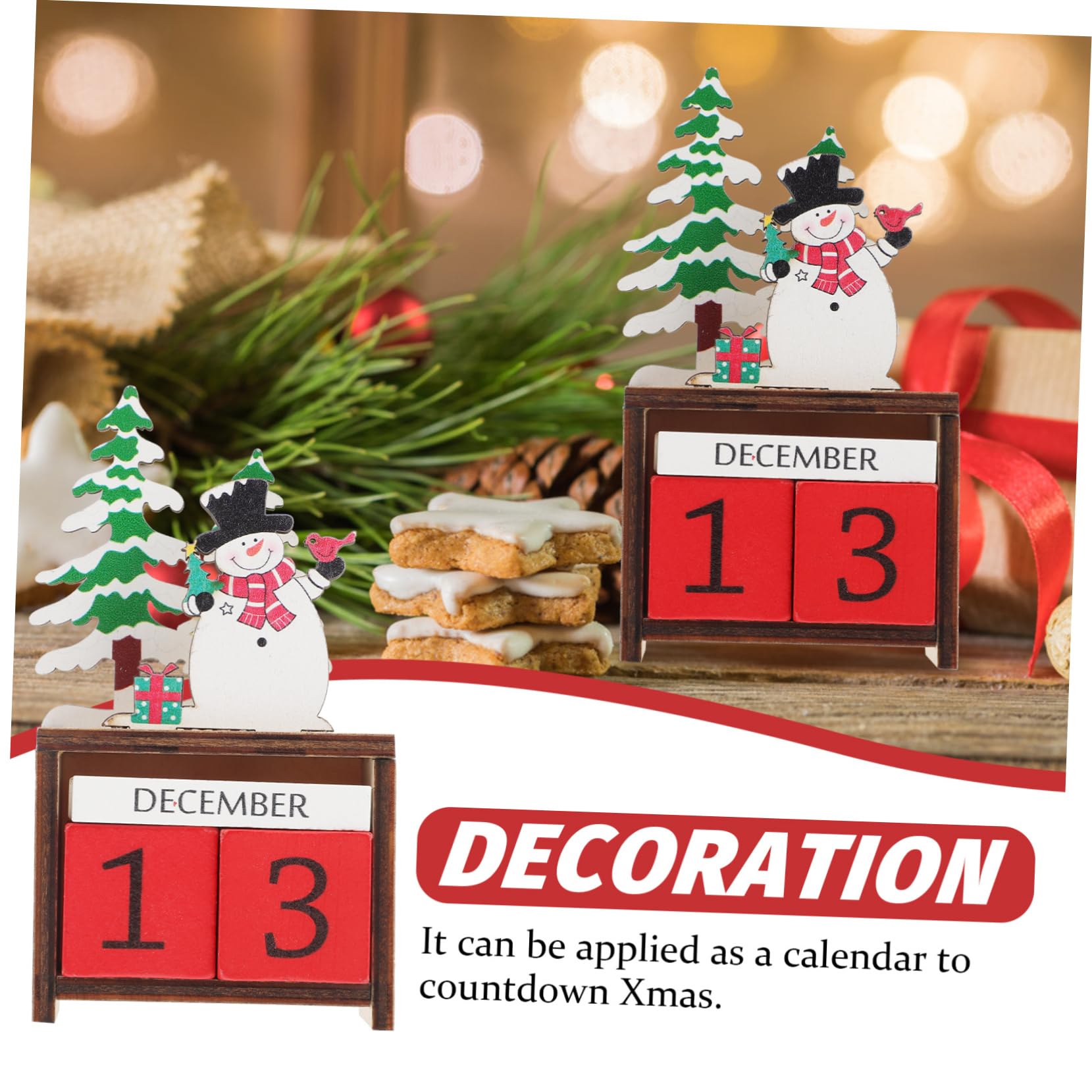 TOPBATHY 5St Weihnachtskalender aus Holz weihnachtskalender schmuck weihnachtskalender dekoration christmas decorations table weihnachtsdeko schreibtisch für kleine