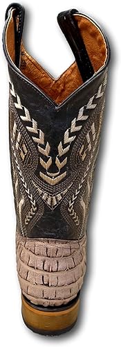 Miniatura 5 de GadwallAR Botas de vaquero para hombre con patrón exótico occidental sin cordones con punta cuadrada en cuero-Serie Alex Serpiente, Caimán y