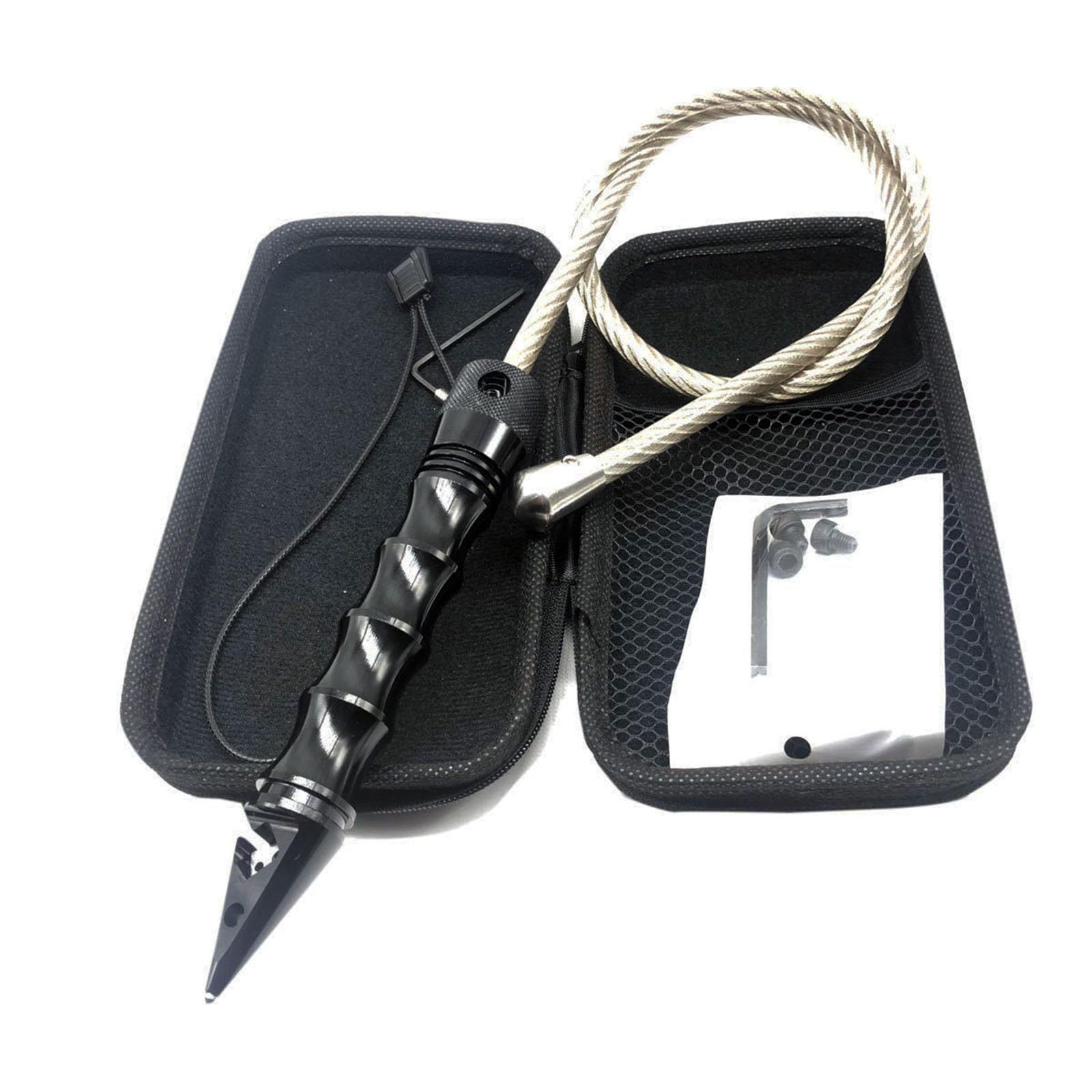 Strumento di emergenza per la fuga dall'auto con rompivetro e taglierino per cintura di sicurezza, frusta di sicurezza portatile multifunzionale per rompere i finestrini -ITHZ02 (Frusta da 73 cm)