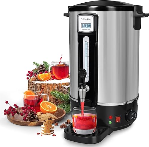Urna de café comercial de 50 tazas (12L, cafetera de gran capacidad de acero inoxidable para catering, eventos, oficinas y restaurantes, preparación
