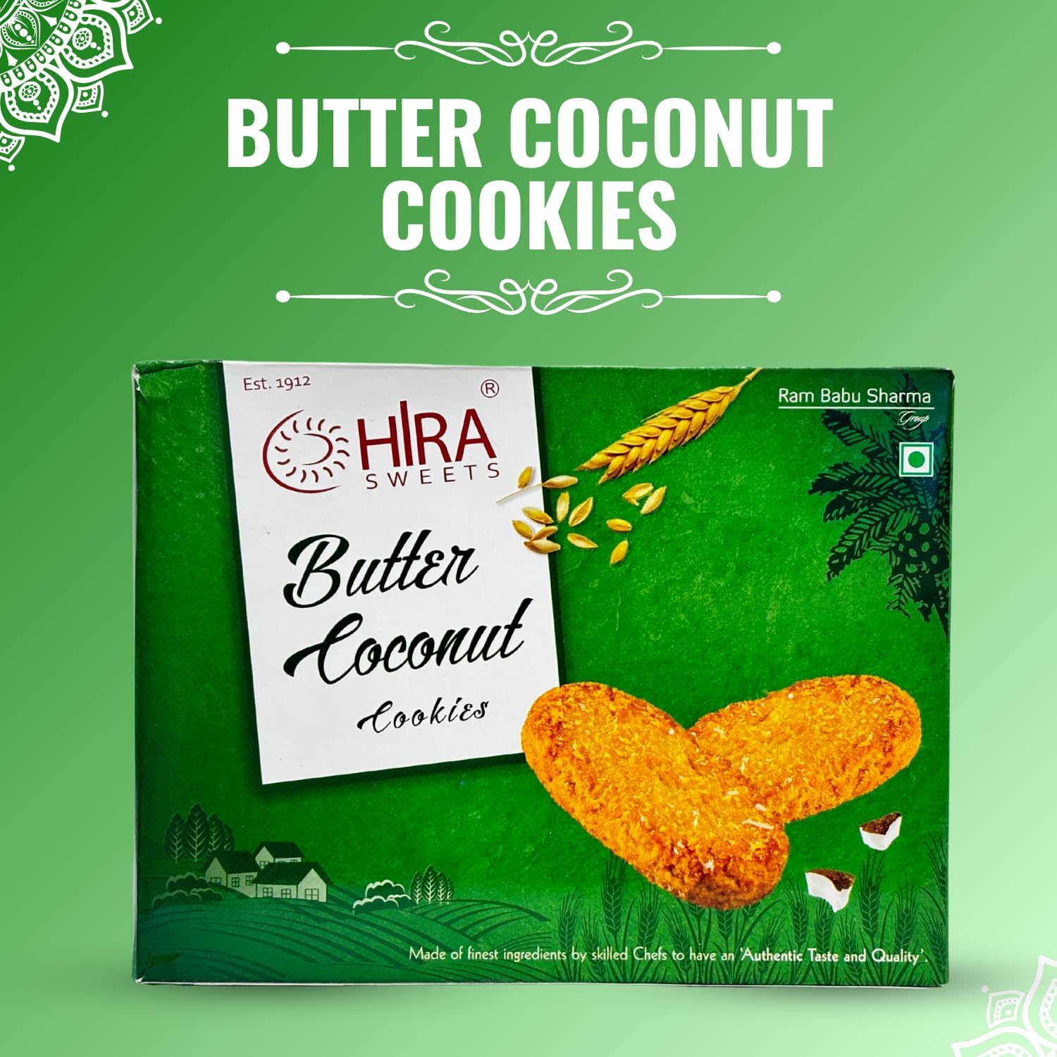 HIRA SWEETS Butter Coconut Cookies (400g x 2) | Healthy Cookies Biscuits | Authentic Taste and Quality | Handmade Cookies | Natural & Preservatives Free | Tea Time Snack | Ideal for Gifting (Pack of 2) 4