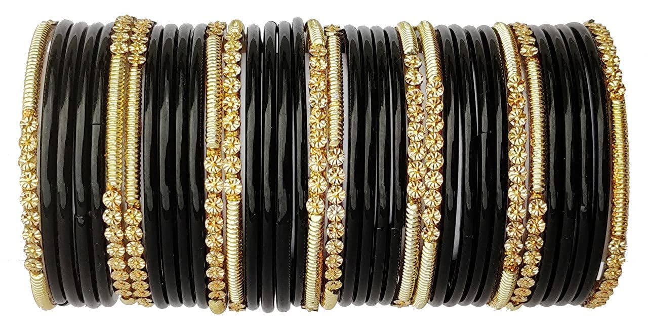 See full amazon price history chart for T4 Jewels 2.10 & 2.12 Size Beads Studded Branded Plane Gold Worked Glass Bangles Set For Women & Girls (Set Of 36)_Black_2.10 T4 Jewels 2.10 & 2.12 Size Beads Studded Branded Plane Gold Worked Glass Bangles Set For Women & Girls (Set Of 36)_Black_2.10 (B0BKWS64VS) Amazon Price History, Amazon Price Tracker