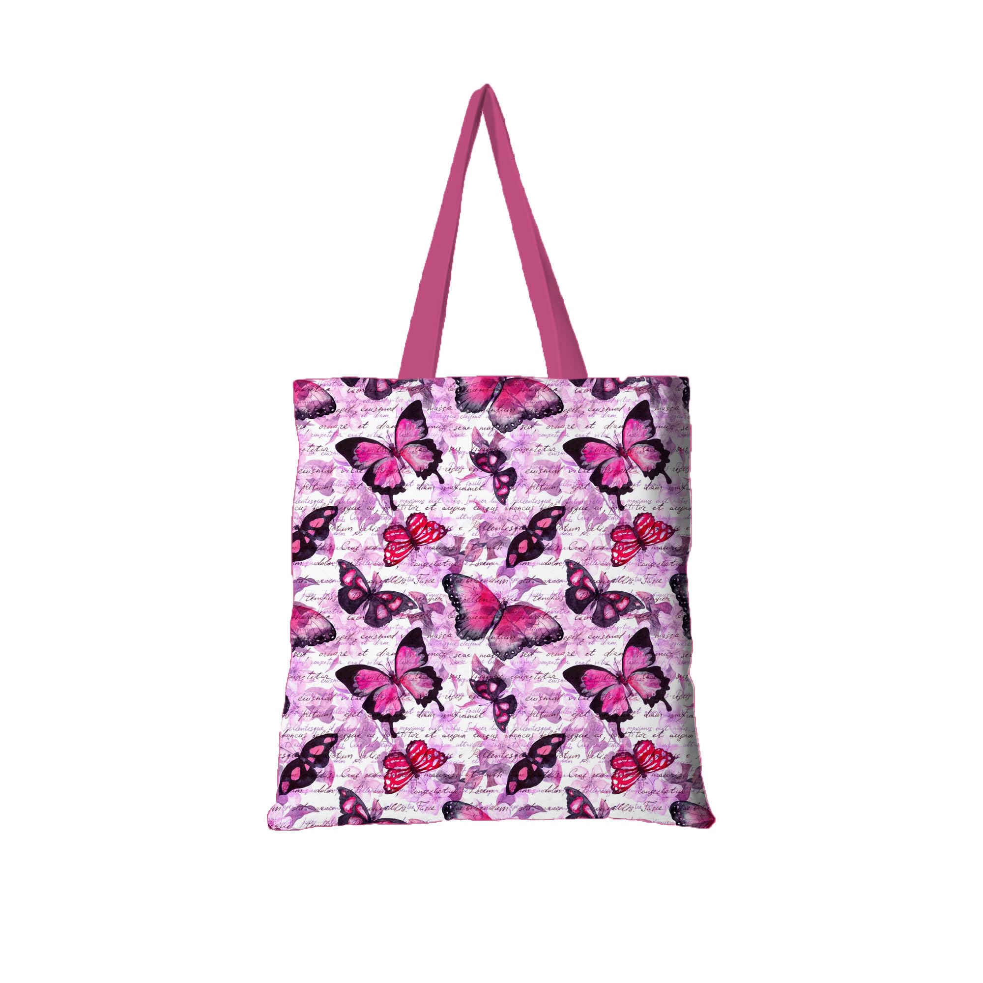FURNISHYA Tote Bag Print 16x14 (40x35 cm) | Women Bag for College, Shopping, Travel & Daily Use | Strong Polyester Bag with Extra Strong 14" Handle Holds 15 Kgs Pack of 4Pcs |Pink Butterfly| (B0DDTWNBWS) Amazon Price History, Amazon Price Tracker