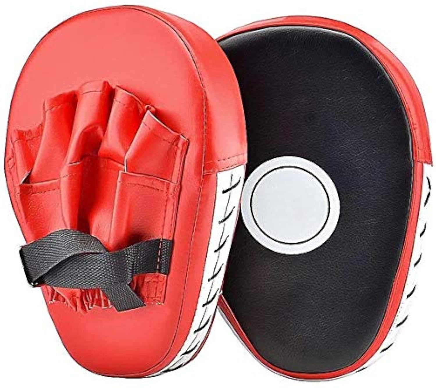 Almohadillas de entrenamiento de kickboxing, boxeo, artes marciales, rojo y negro, 25,5 x 19 x 4,5 cm
