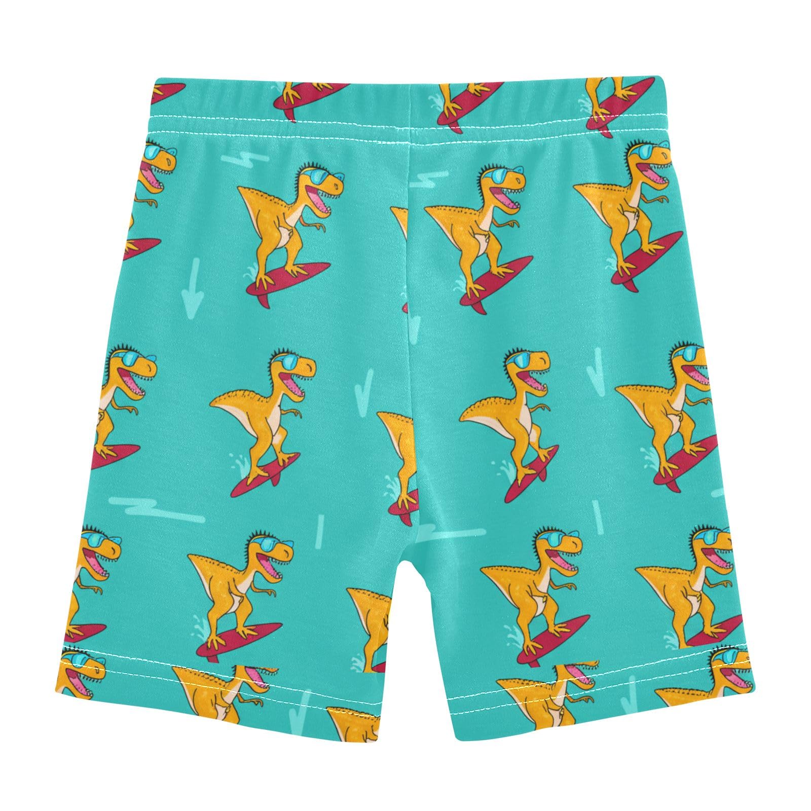 CHIFIGNO Girl's Bike Shorts Cool Surfing Dinosaur Green Cartwheel Shorts Breathable Under Dress Biker Short Girl Clothes Size 6