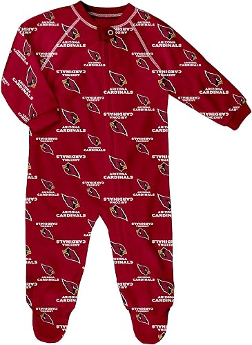 Infant Cardinal Arizona Cardinals Allover Print Raglan Full-Zip Jumper