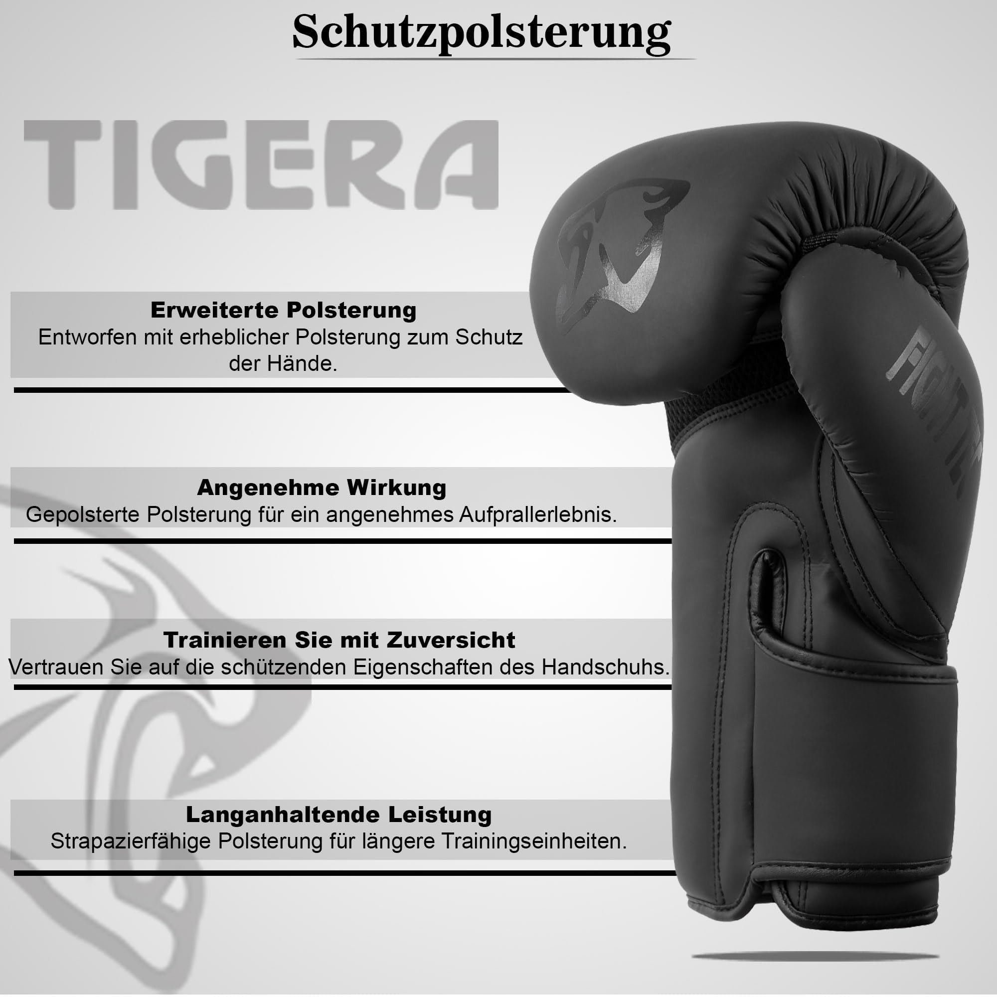 Tigera Boxing Gloves for Men & Women Training Pro Punching Heavy Bag Mitts MMA Muay Thai Sparring Kickboxing Gloves (10oz) - Image 4