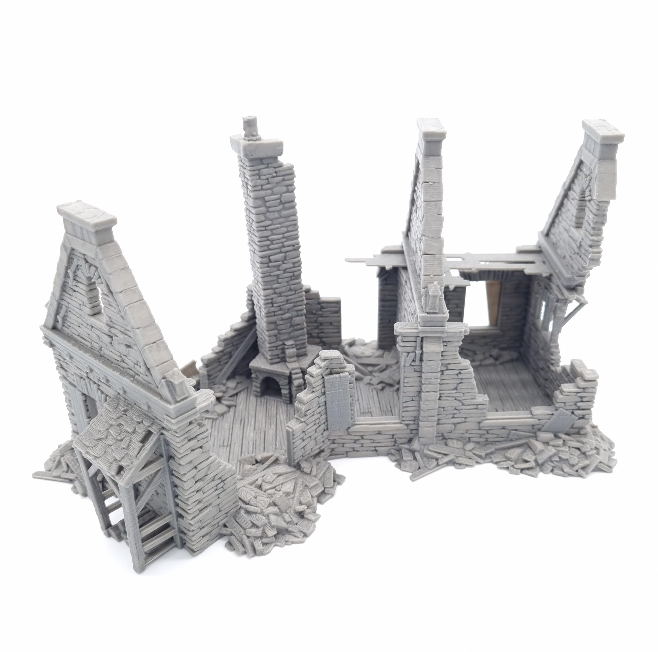 QP3D, Wargaming Terrain, Ruined Stone House, Scenery for Tabletop Games 15mm Scale Miniatures - Image 3